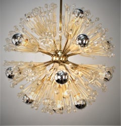 Emil Stejnar Austrian Starburst Brass Chandelier