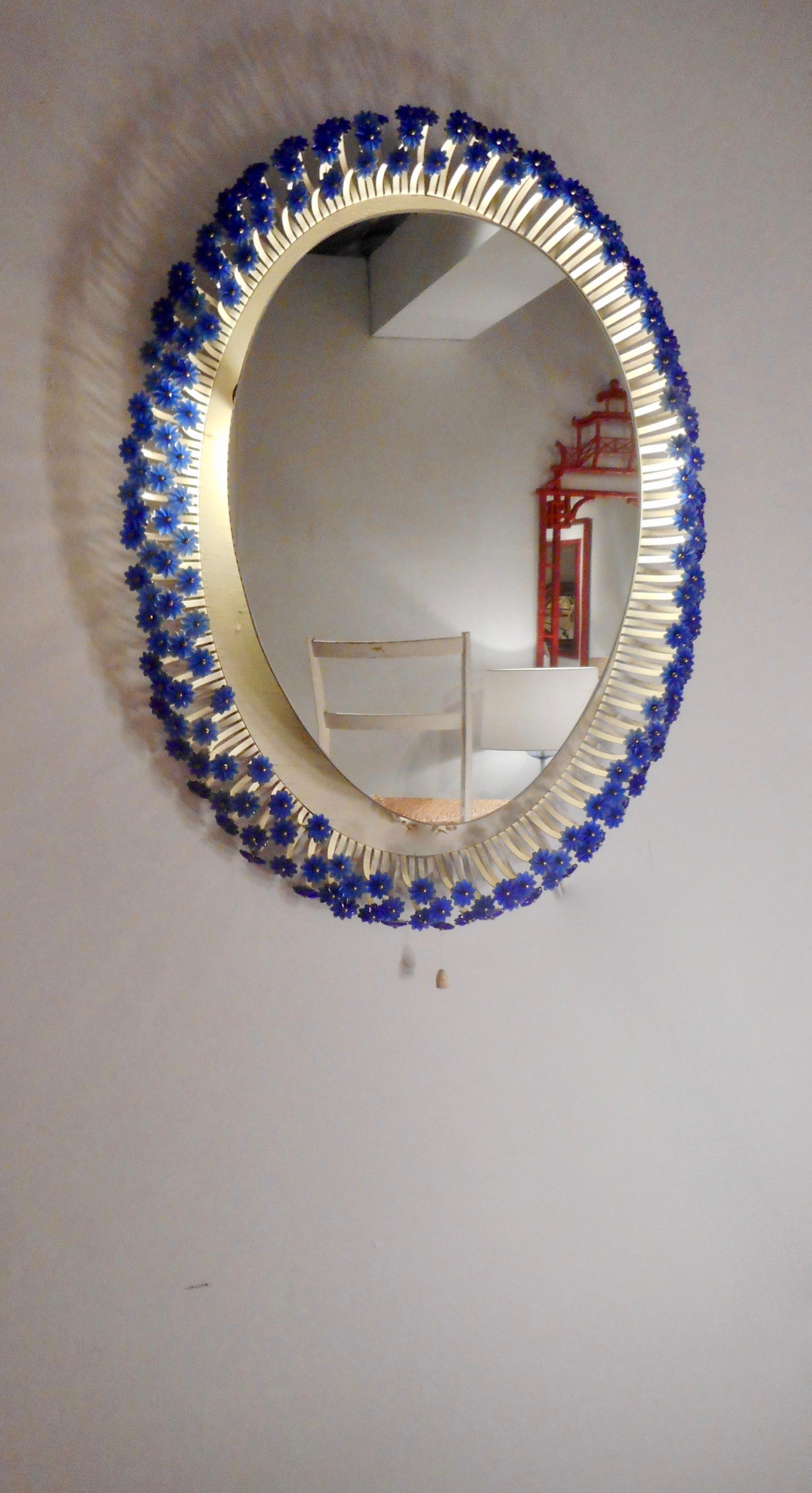 Emil Stejnar Back Lit Oval Mirror, Vienna, 1950 In Good Condition In Brussels, BE