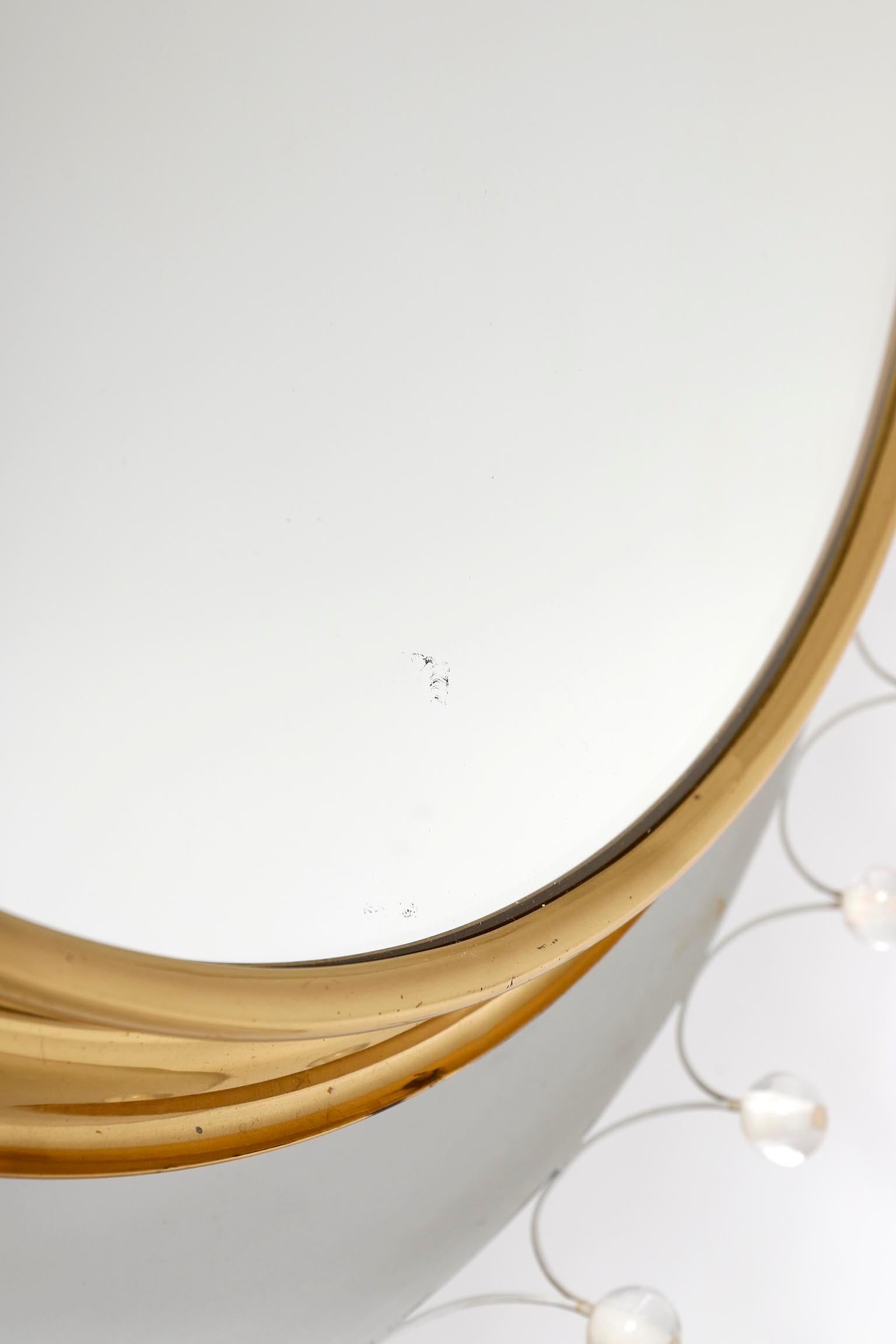 Emil Stejnar Backlit Mirror, Rupert Nikoll, Brass Glass White Metal, 1950s For Sale 1