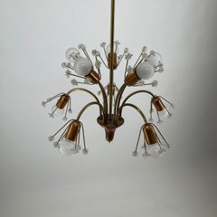 Emil Stejnar Bouquette of Flowers Brass Cooper Chandelier, Austria, 1950s