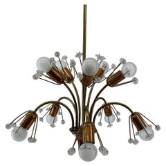 Emil Stejnar Bouquette of Flowers Brass Cooper Chandelier, Austria, 1950s