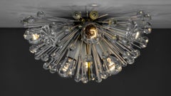 Emil Stejnar Brass Crystal Flushmount or Sconce, circa 1950s