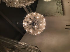 Emil Stejnar Chandelier Sputnik 1955 Metal Iron Plexiglass Austria 33 Lights