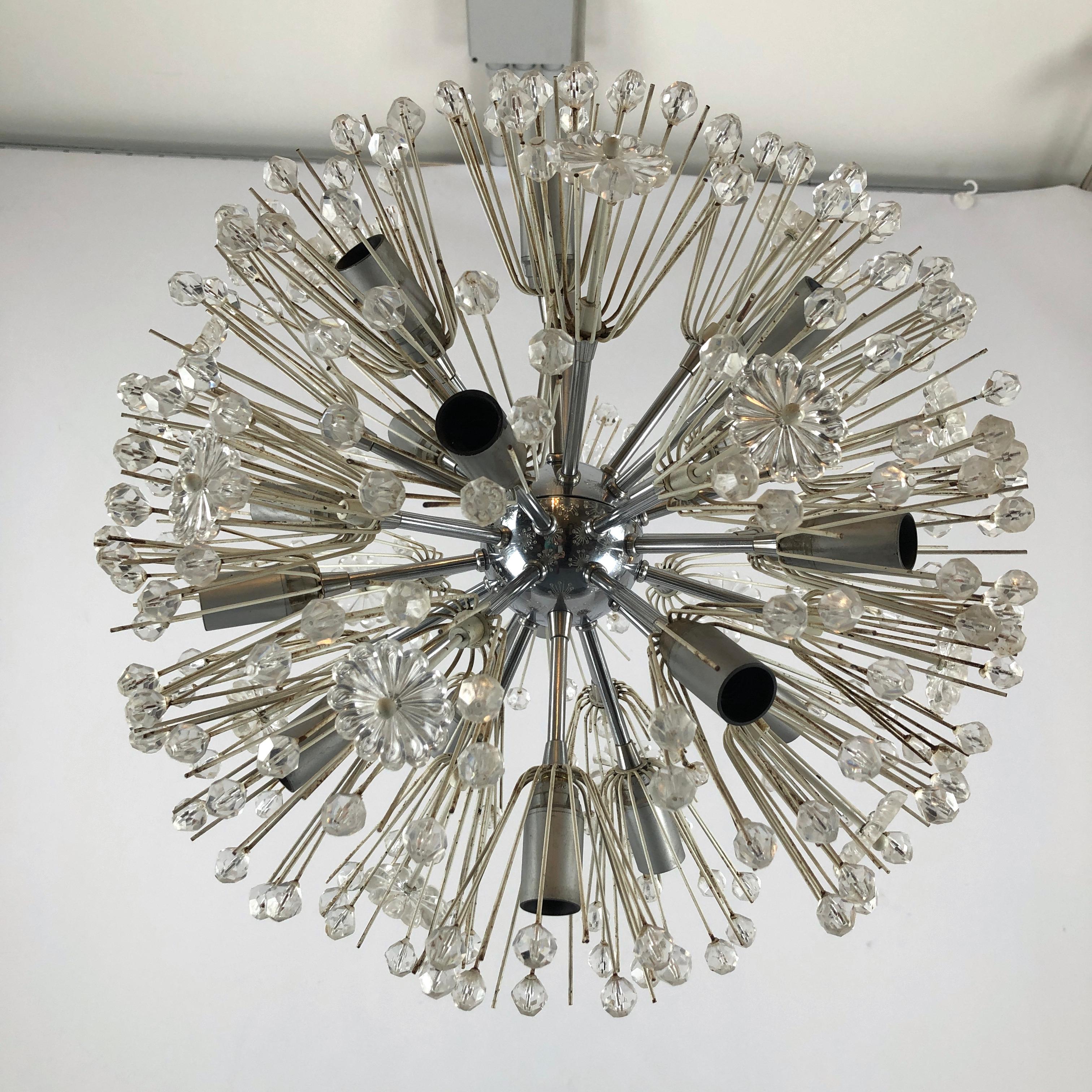 Emil Stejnar, Chrome and Glass Sputnik from 70s For Sale 4