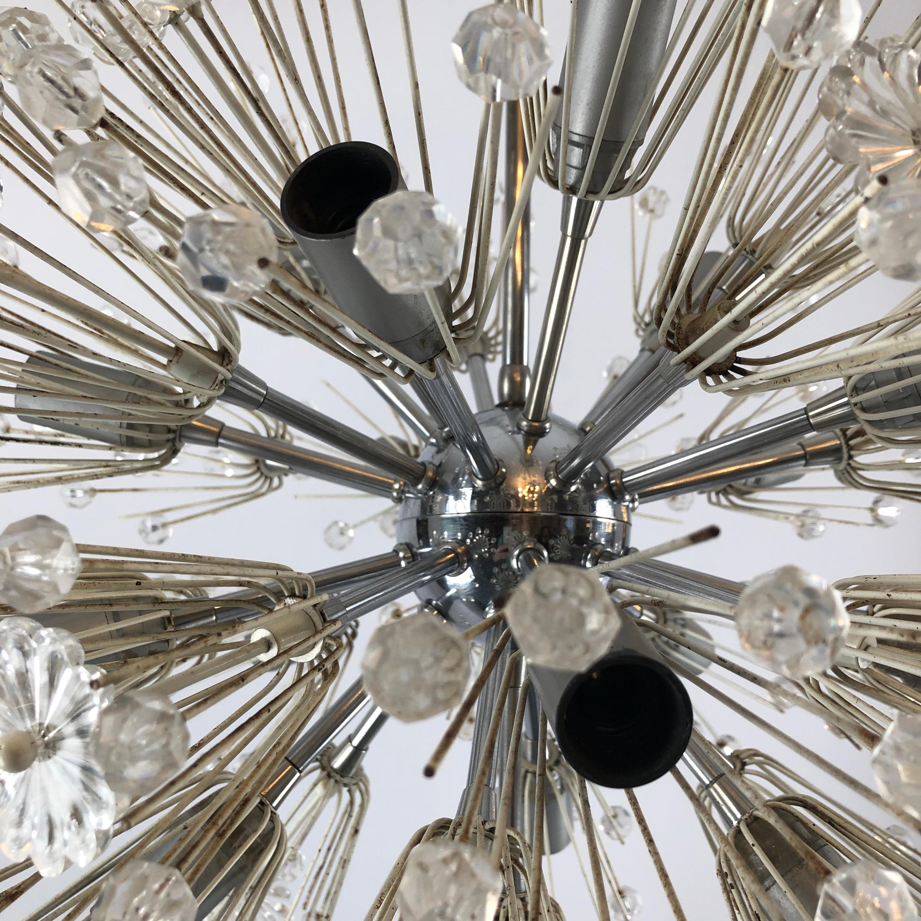 Emil Stejnar, Chrome and Glass Sputnik from 70s For Sale 5