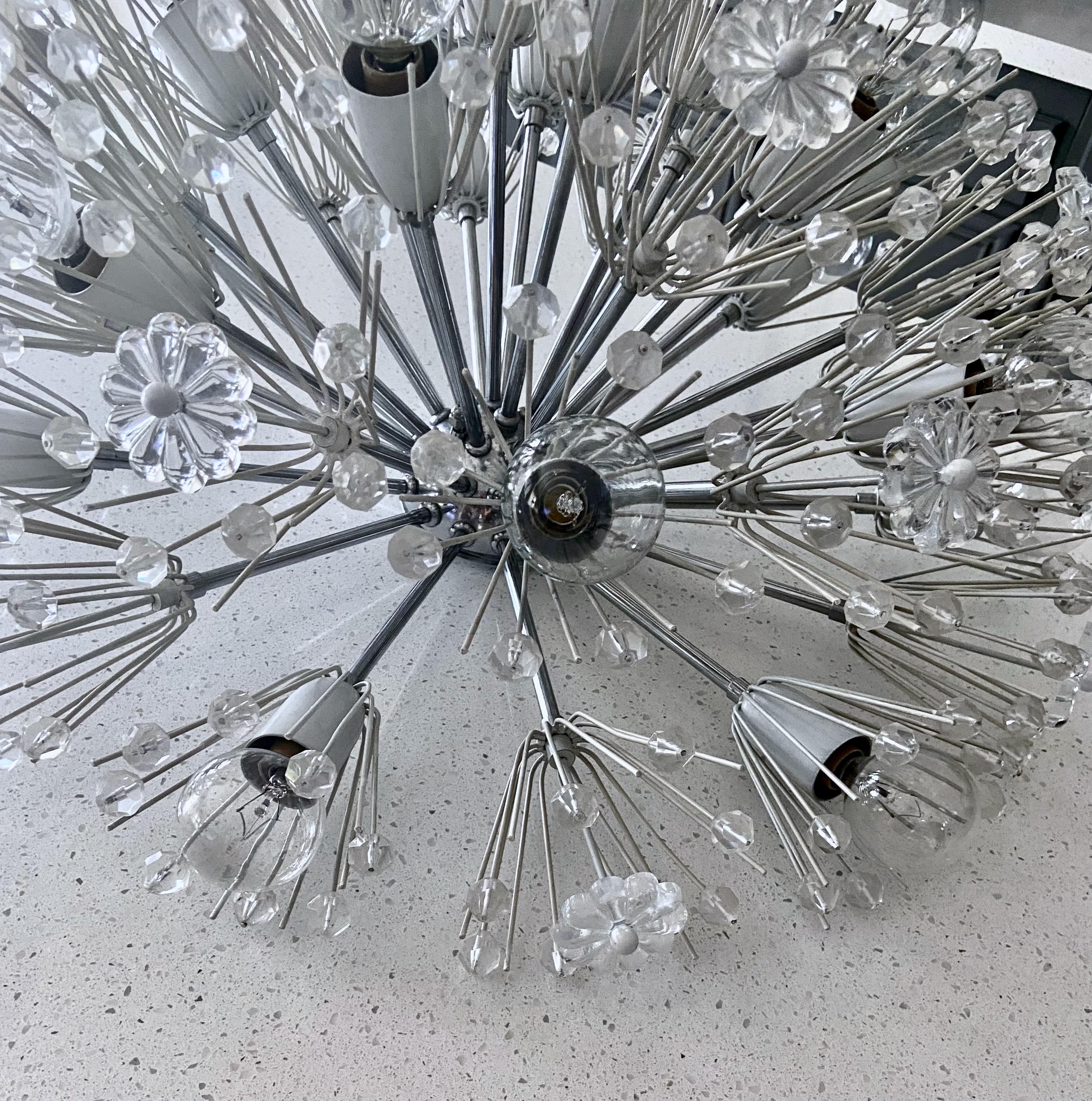 Emil Stejnar lustre Sputnik Snowball encastré chromé en vente 4
