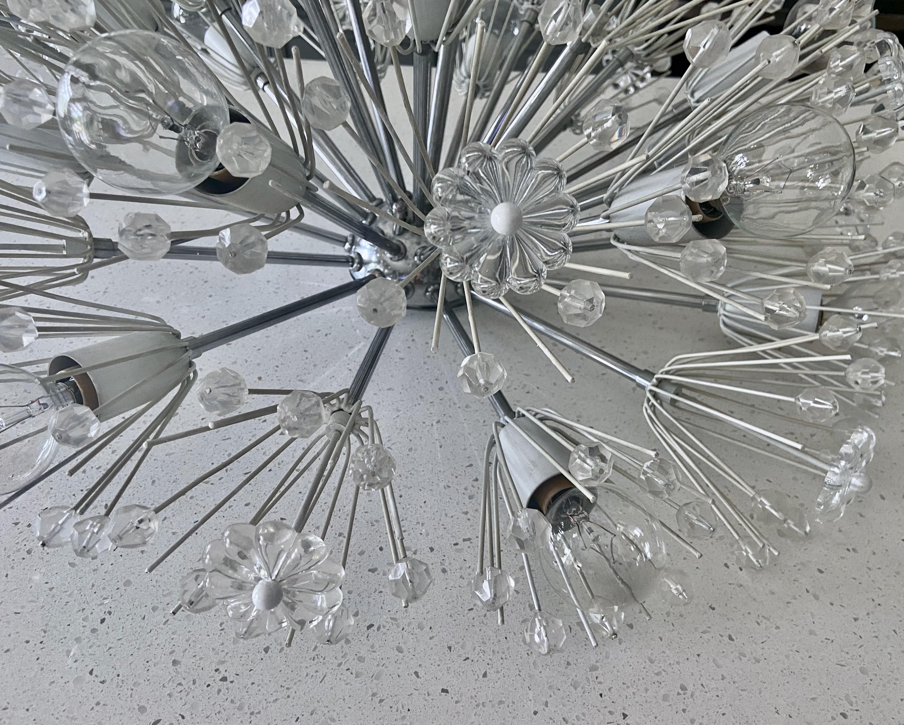 Emil Stejnar lustre Sputnik Snowball encastré chromé en vente 6