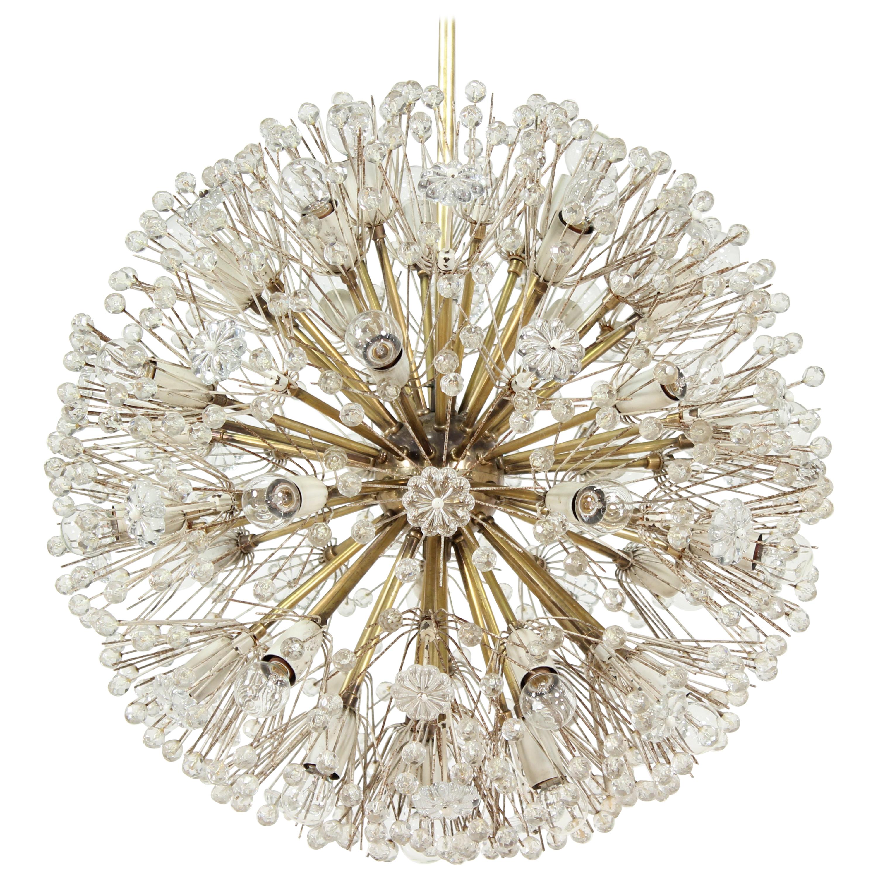 Lustre Dandelion Sputnik en cristal de Emil Stejnar