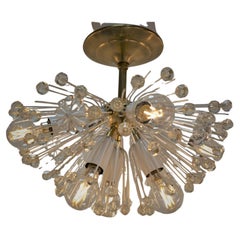 Vintage Emil Stejnar Dandelion Sputnik Crystal Semi Flush Chandeliers 2 in stock