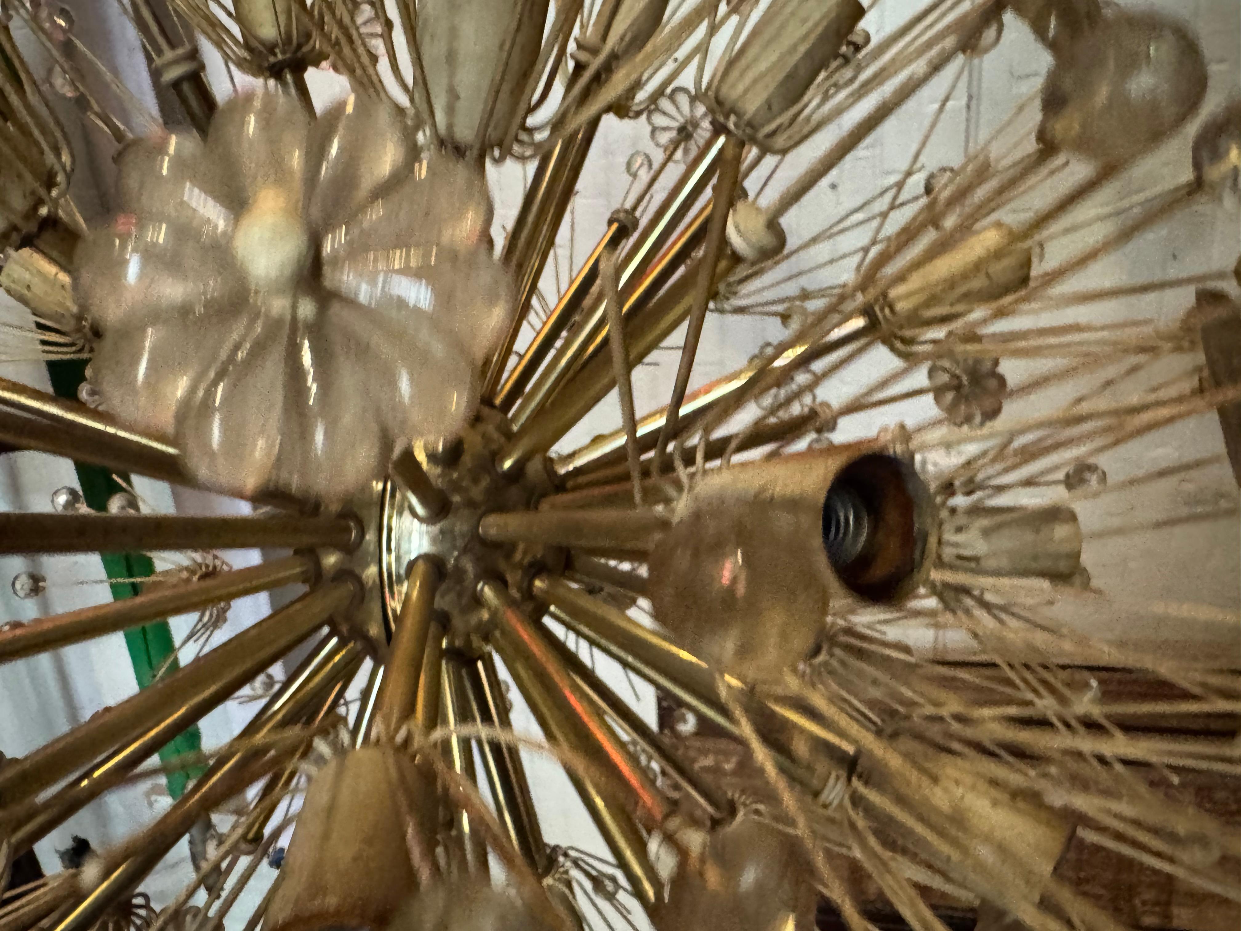 Emil Stejnar Dandelion, Sputnik Snowball Pendant Chandelier Moderno de mediados de siglo en venta