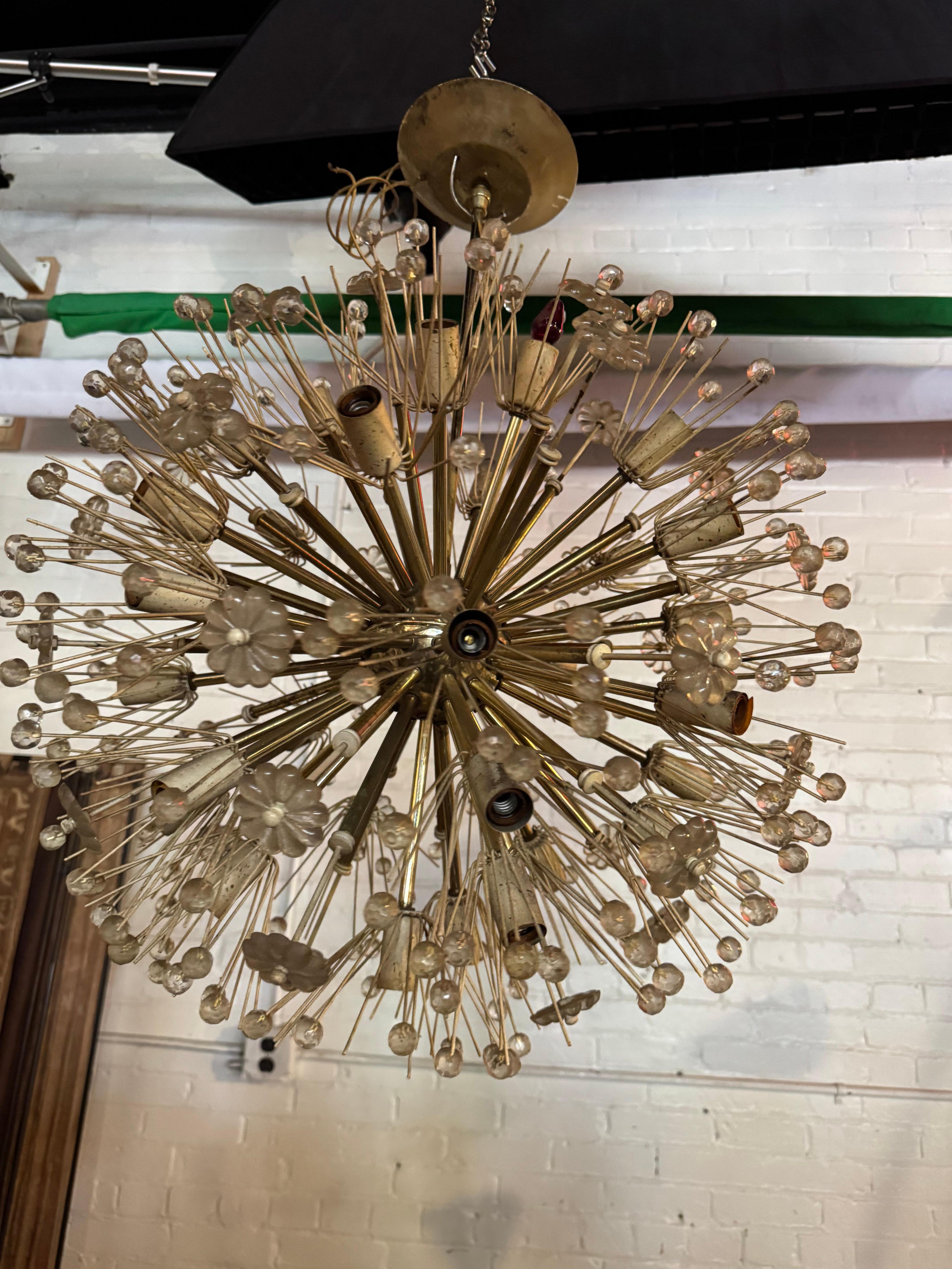 Emil Stejnar Dandelion, Sputnik Snowball Pendant Chandelier Austríaco en venta