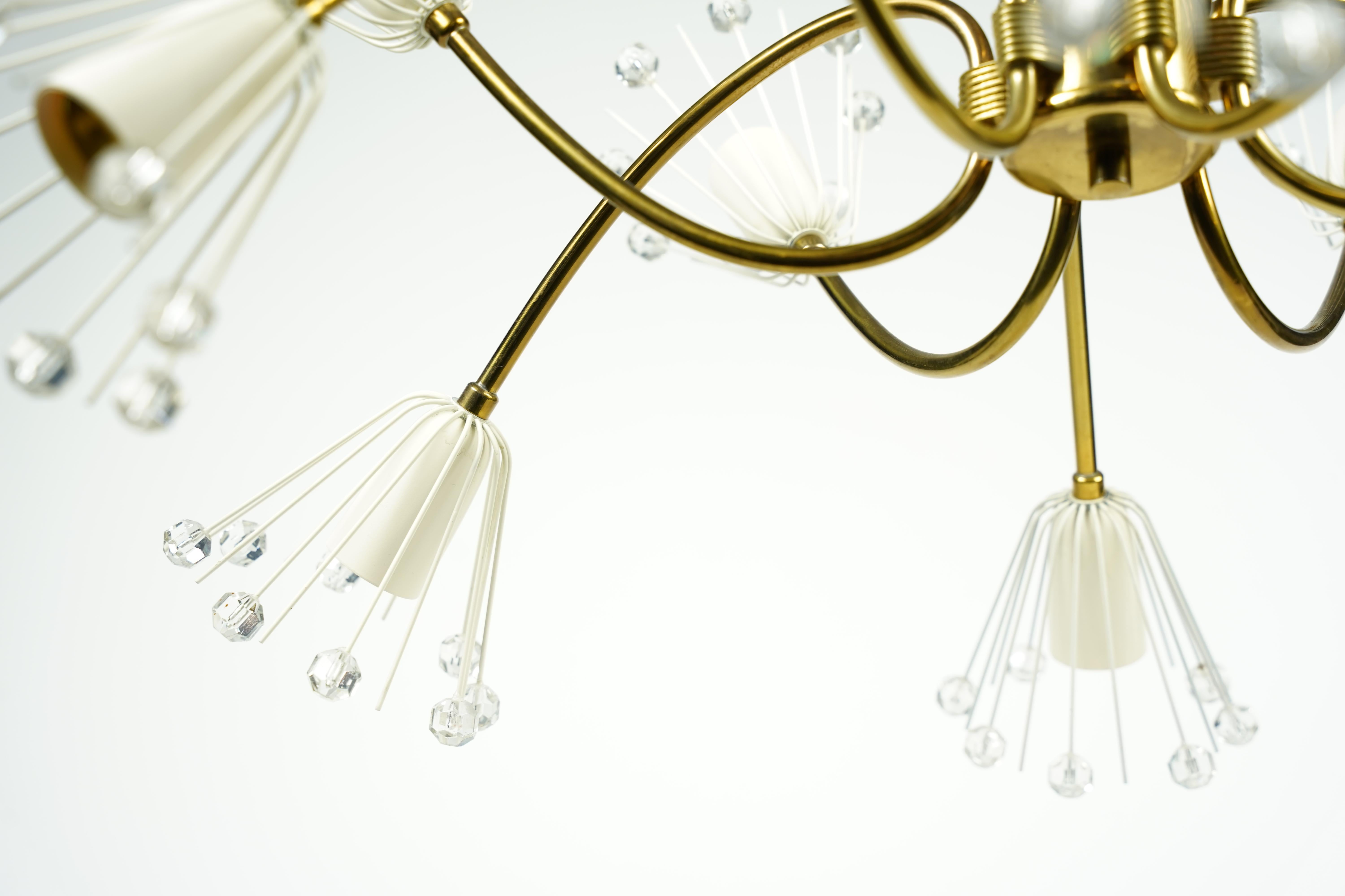 Emil Stejnar per Rupert Nikoll Lampadario a 12 bracci in ottone, Austria, 1950 in vendita 1