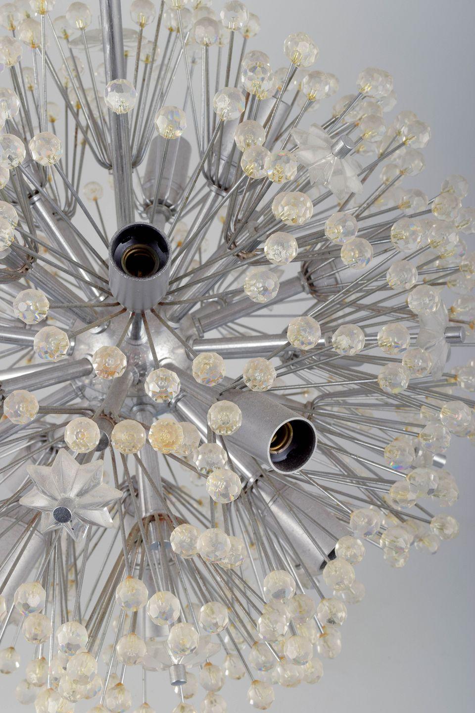 Austrian Emil Stejnar for Rupert Nikoll, Austria. Dandelion Sputnik chandelier, 1955 For Sale