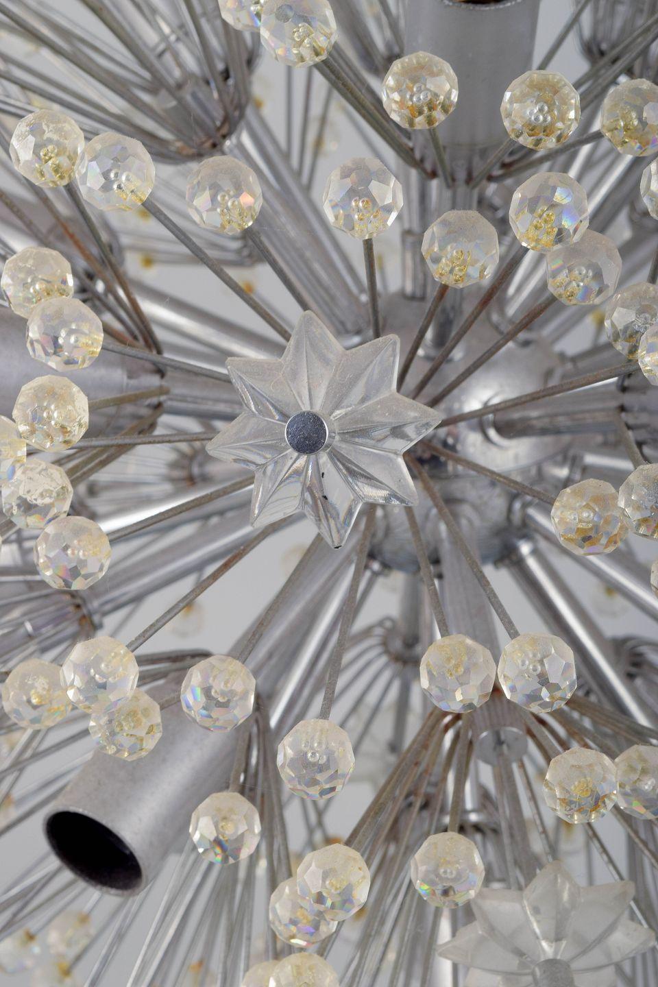 Emil Stejnar for Rupert Nikoll, Austria. Dandelion Sputnik chandelier, 1955 For Sale 1