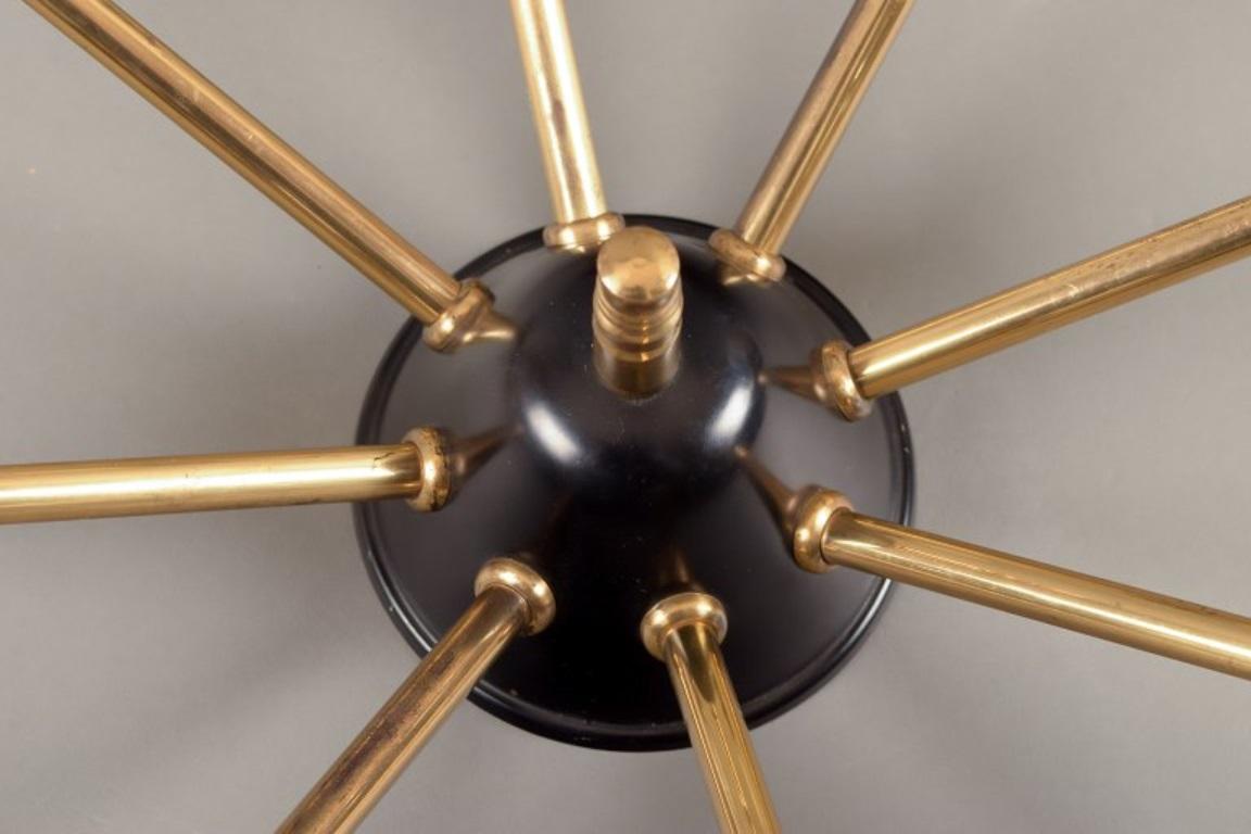 Metà XX secolo Emil Stejnar per Rupert Nikoll, Austria. Lampada da soffitto a otto bracci, anni '60 in vendita