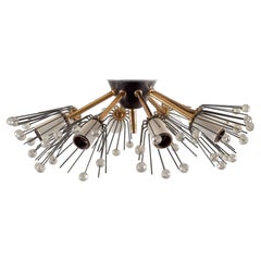 Emil Stejnar pour Rupert Nikoll, Autriche. Plafonnier à huit branches, années 1960