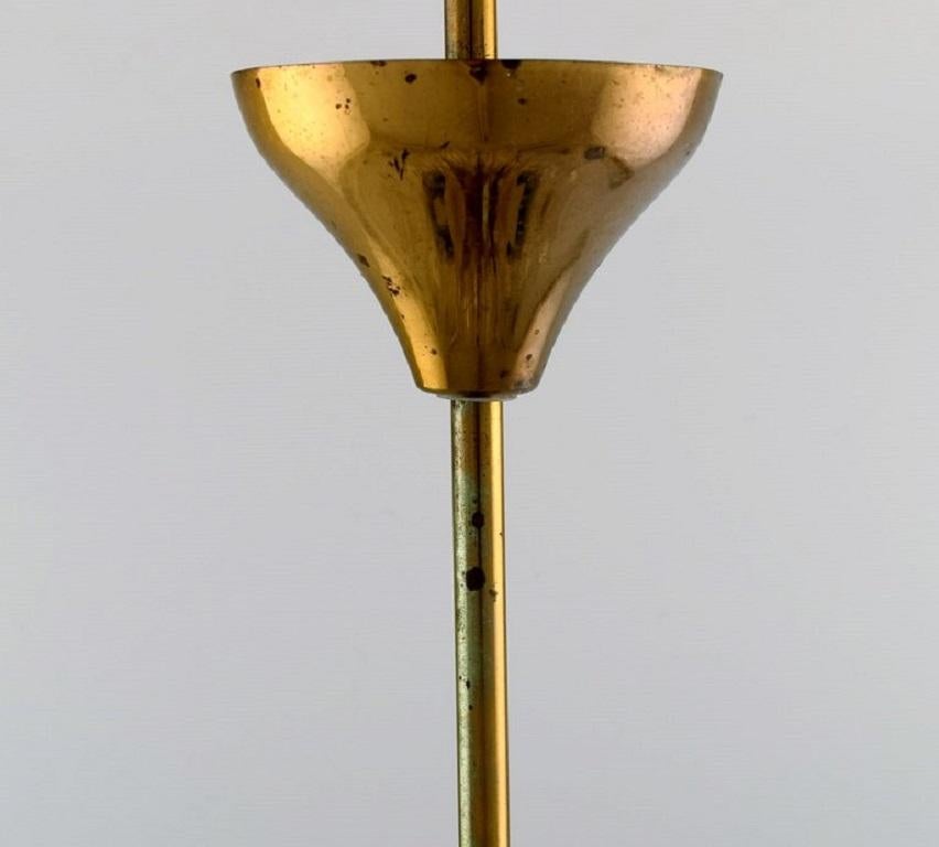 Emil Stejnar for Rupert Nikoll, Impressive Ceiling Lamp in Brass and Art Glass For Sale 3