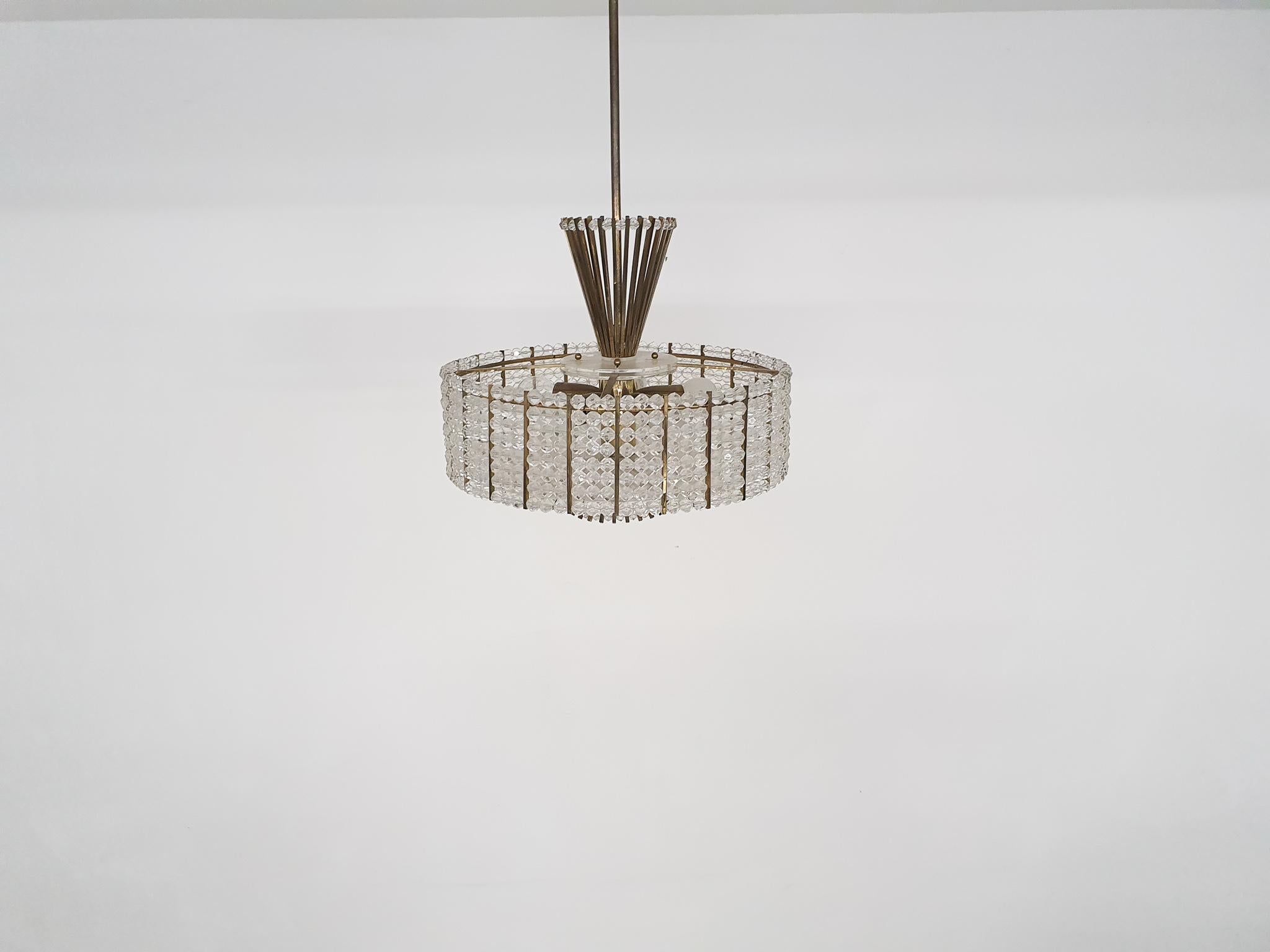 Mid-Century Modern Emil Stejnar for Rupert Nikoll, Small Chandelier, Austria, 1960's