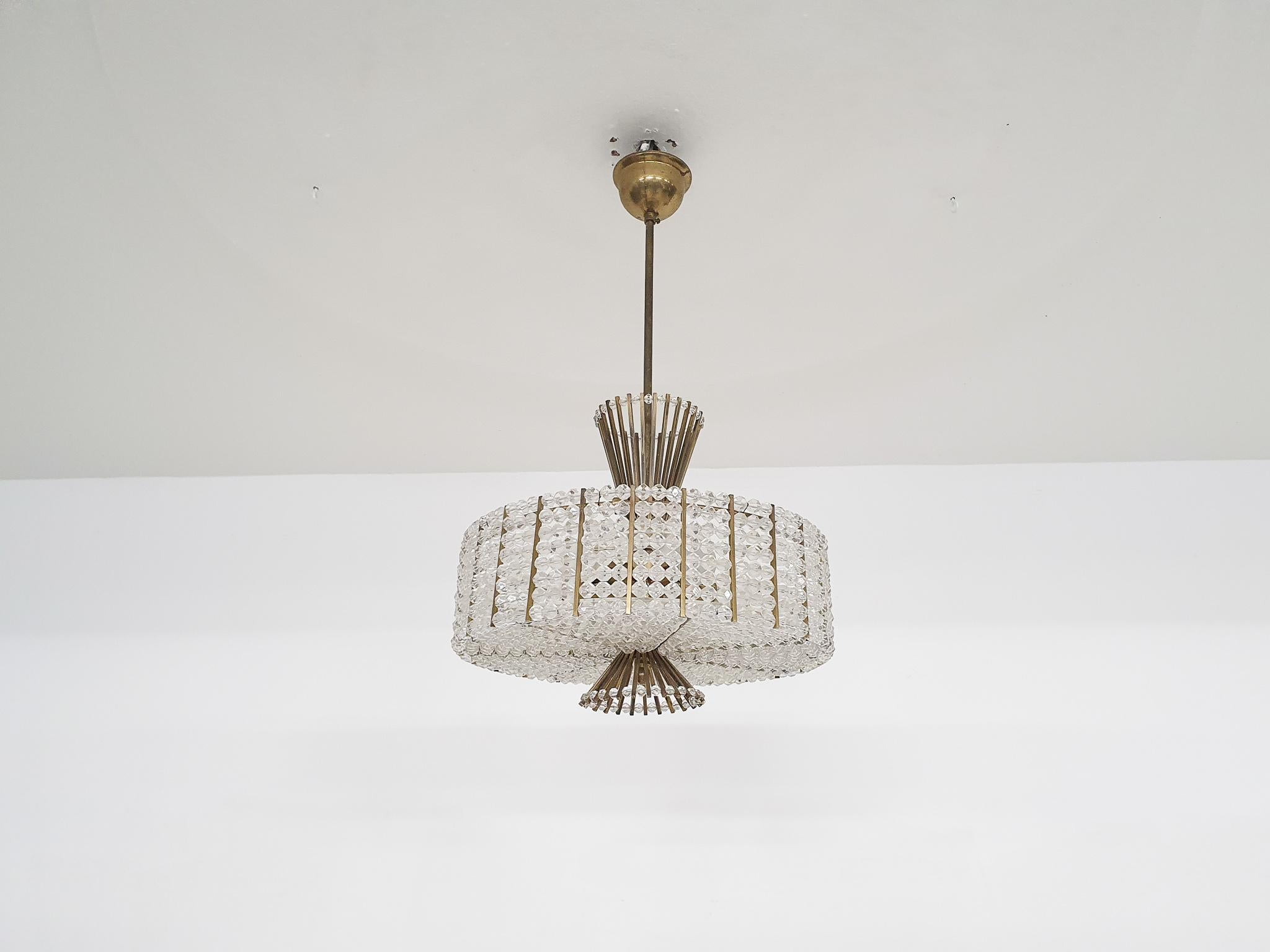 Austrian Emil Stejnar for Rupert Nikoll, Small Chandelier, Austria, 1960's