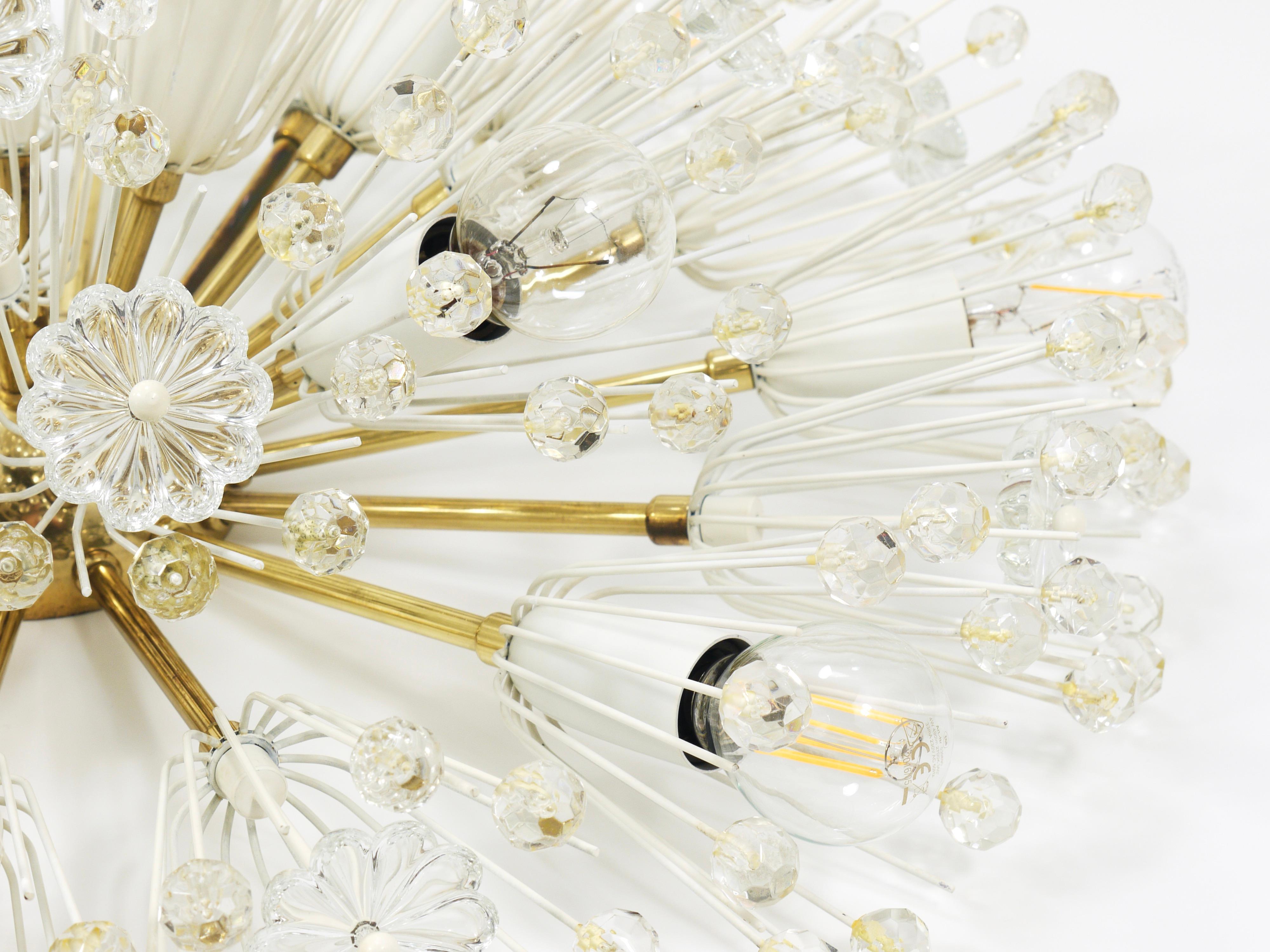 Emil Stejnar Large Oval Brass Sputnik Flush Mount Ceiling Light by Rupert Nikoll in vendita 7