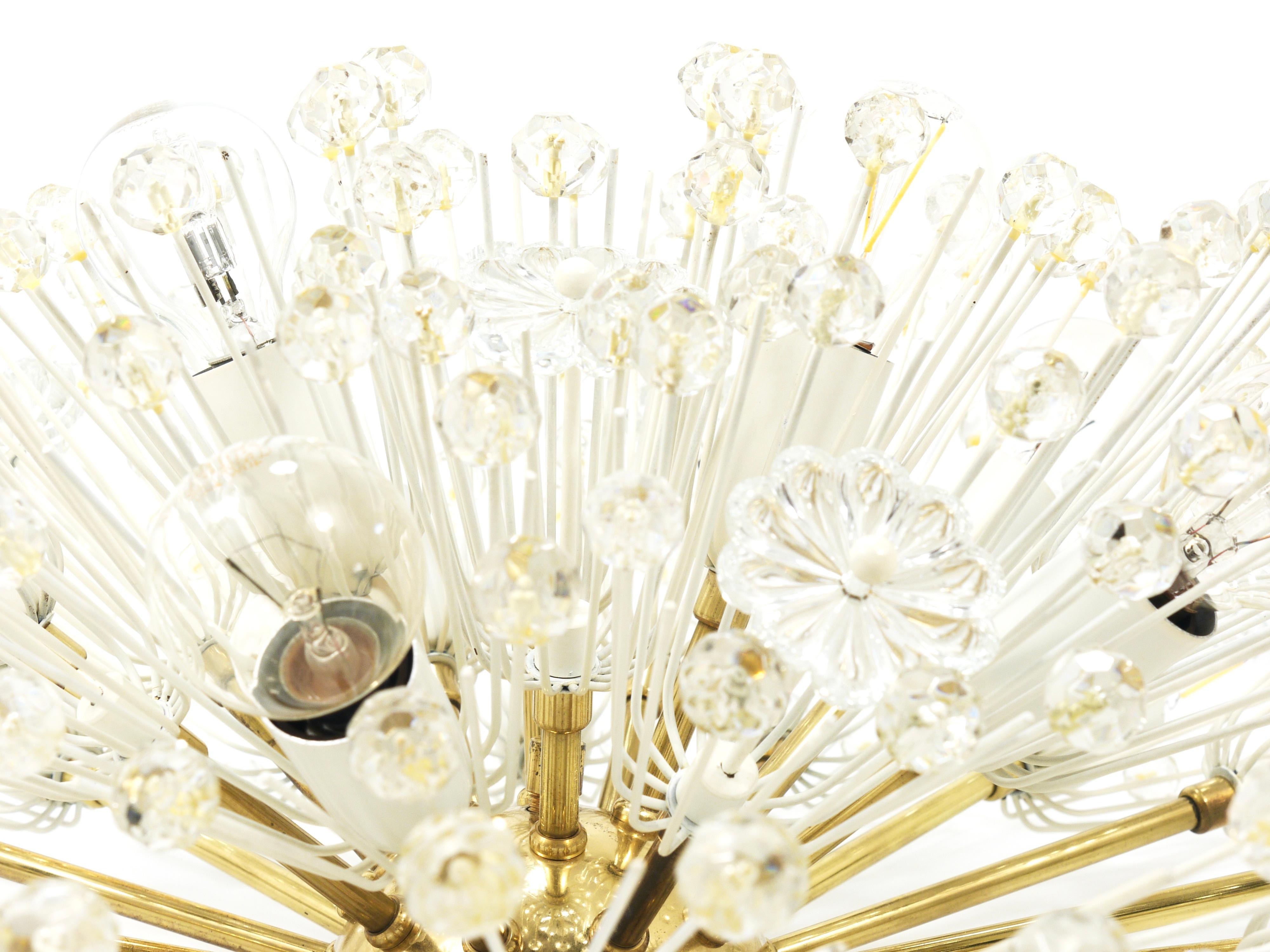 Emil Stejnar Large Oval Brass Sputnik Flush Mount Ceiling Light by Rupert Nikoll in vendita 8