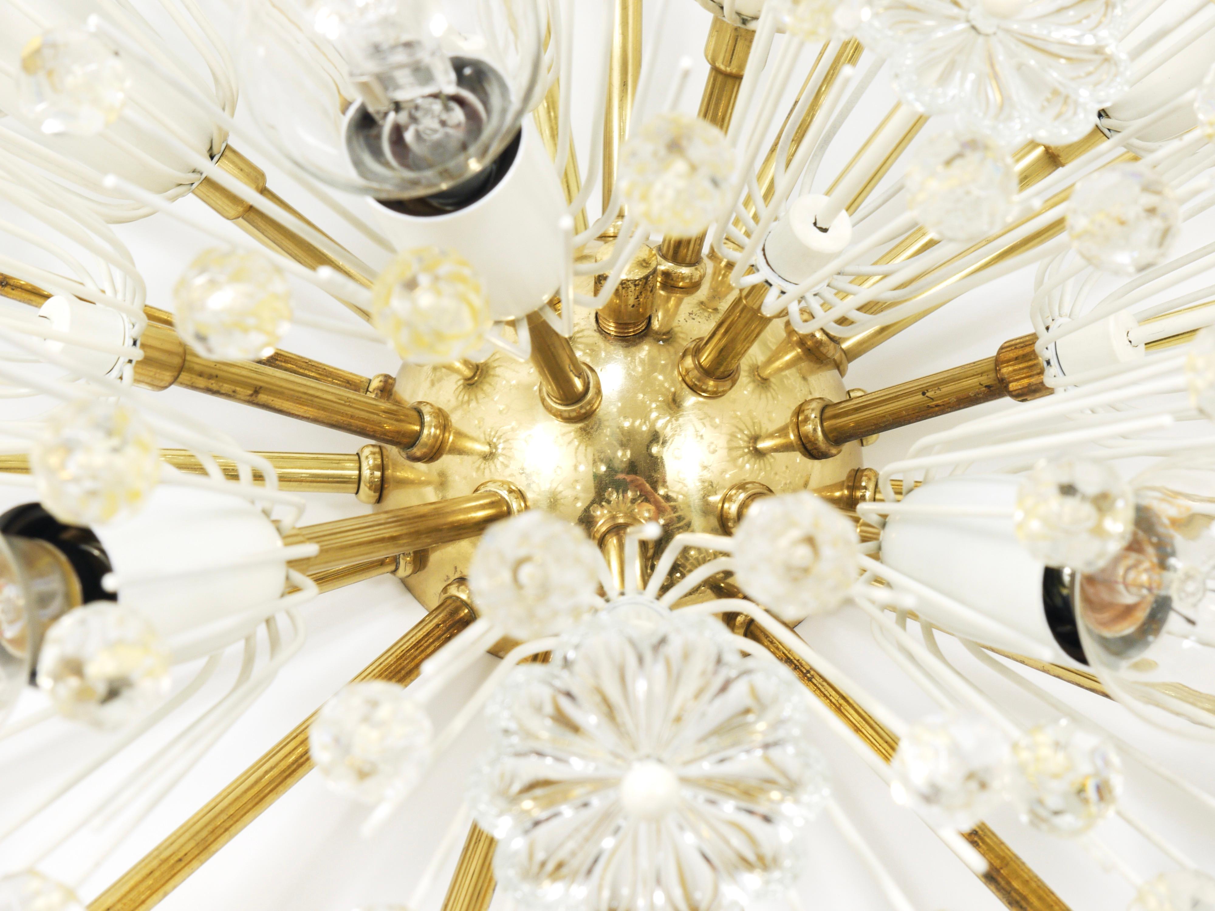 Emil Stejnar Large Oval Brass Sputnik Flush Mount Ceiling Light by Rupert Nikoll in vendita 9