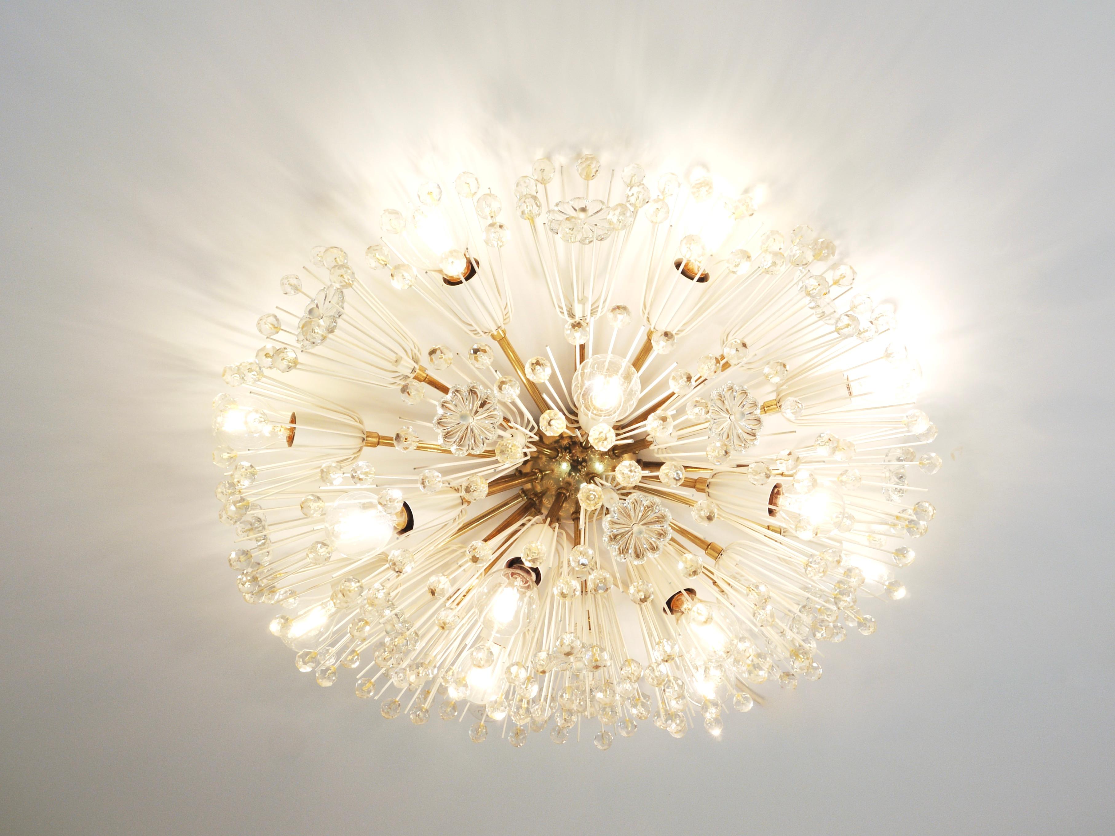 Emil Stejnar Large Oval Brass Sputnik Flush Mount Ceiling Light by Rupert Nikoll in vendita 12