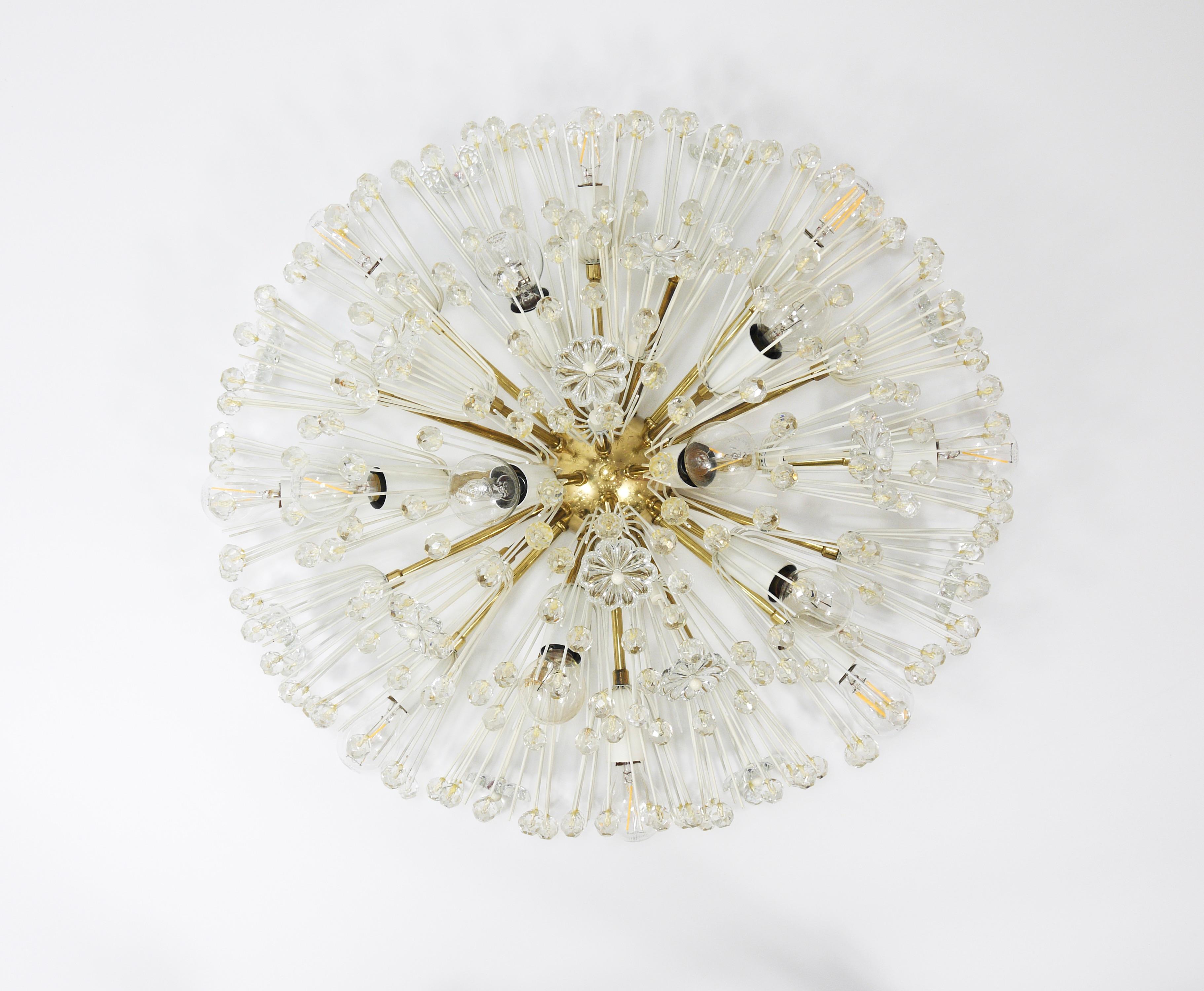 Emil Stejnar Large Oval Brass Sputnik Flush Mount Ceiling Light by Rupert Nikoll in vendita 1