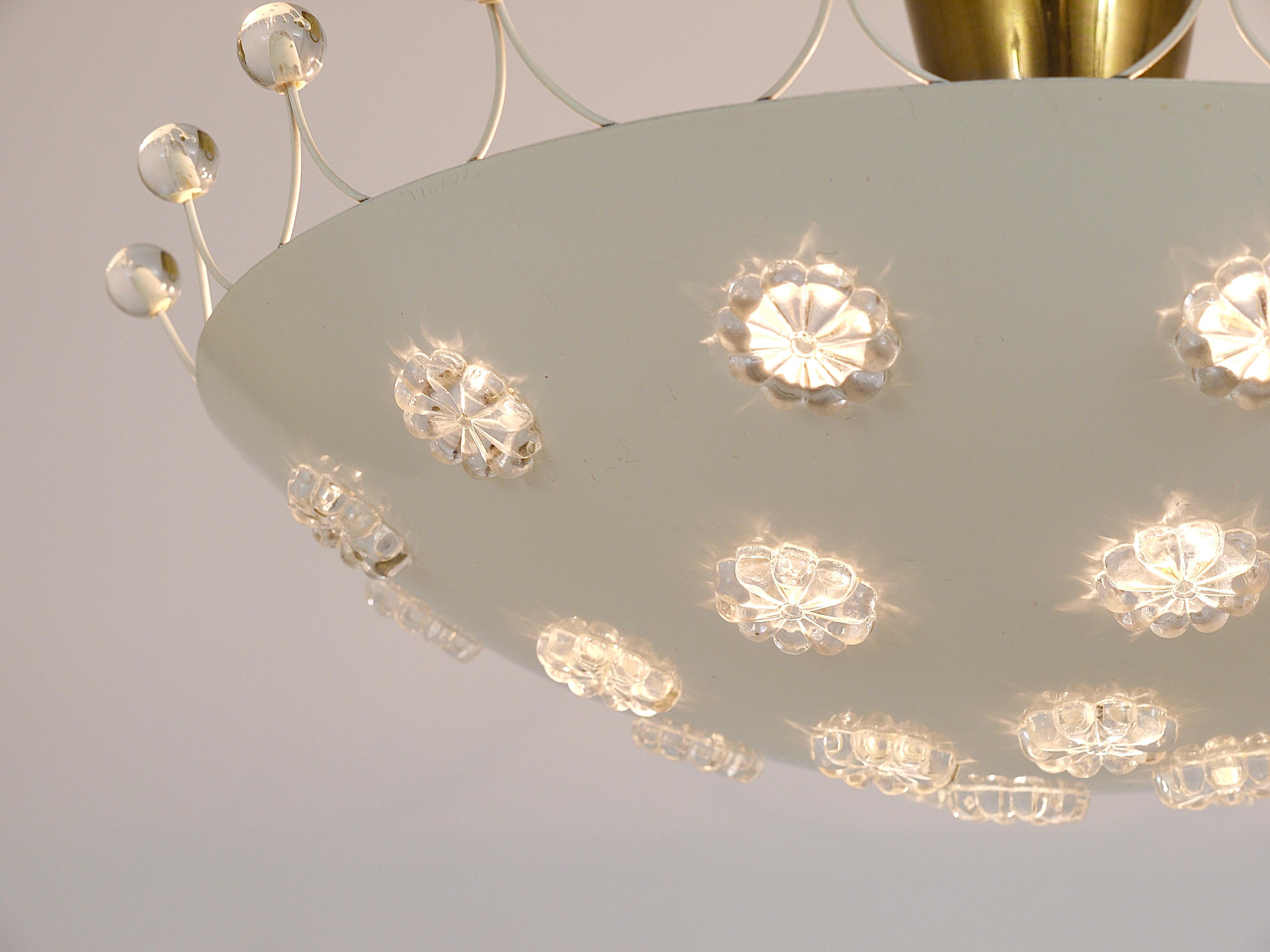 Emil Stejnar Midcentury Bowl Pendant Lamp, Flush Mount, Rupert Nikoll, Austria 3