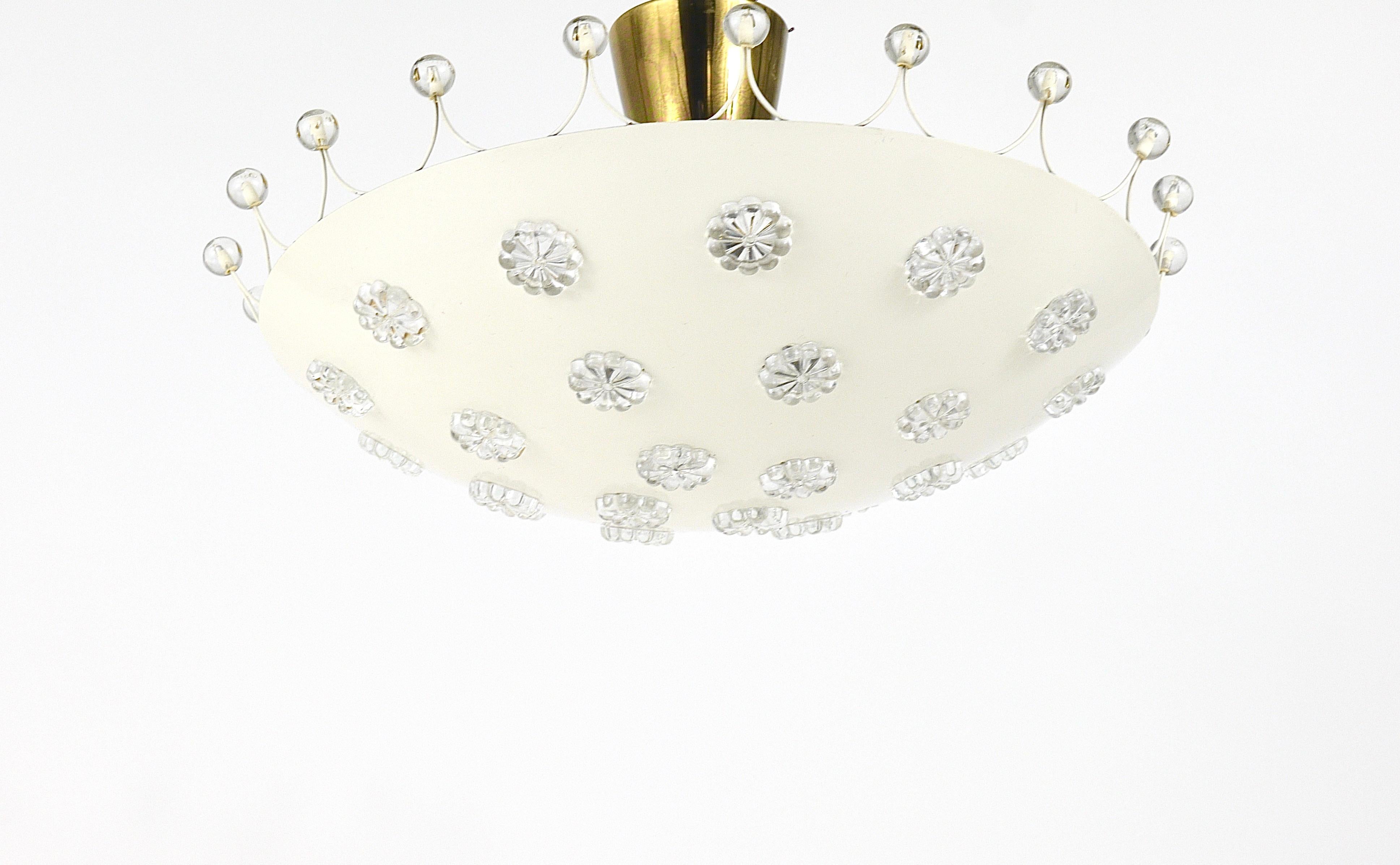Emil Stejnar Midcentury Bowl Pendant Lamp, Flush Mount, Rupert Nikoll, Austria 4
