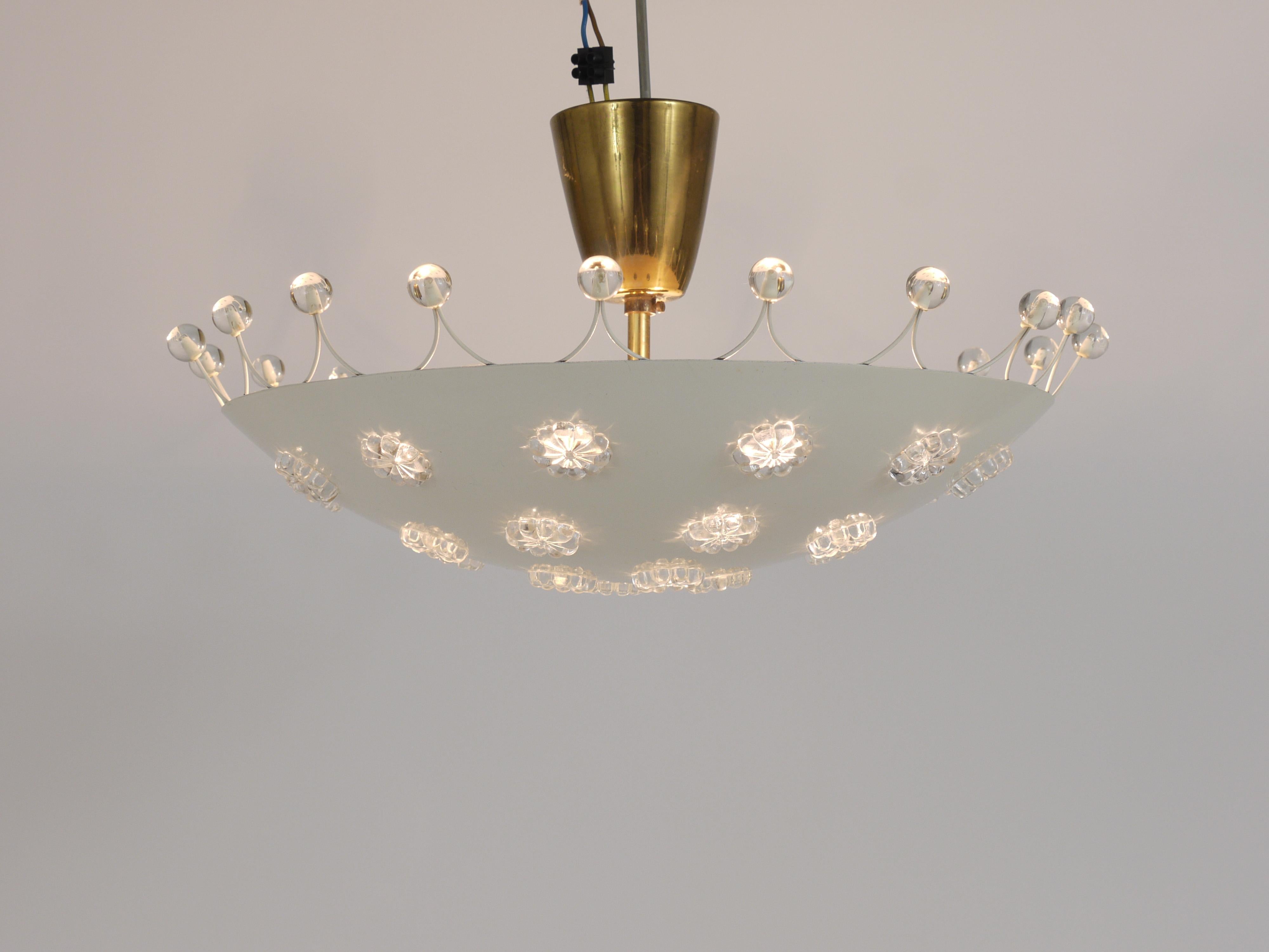 Emil Stejnar Midcentury Bowl Pendant Lamp, Flush Mount, Rupert Nikoll, Austria 11