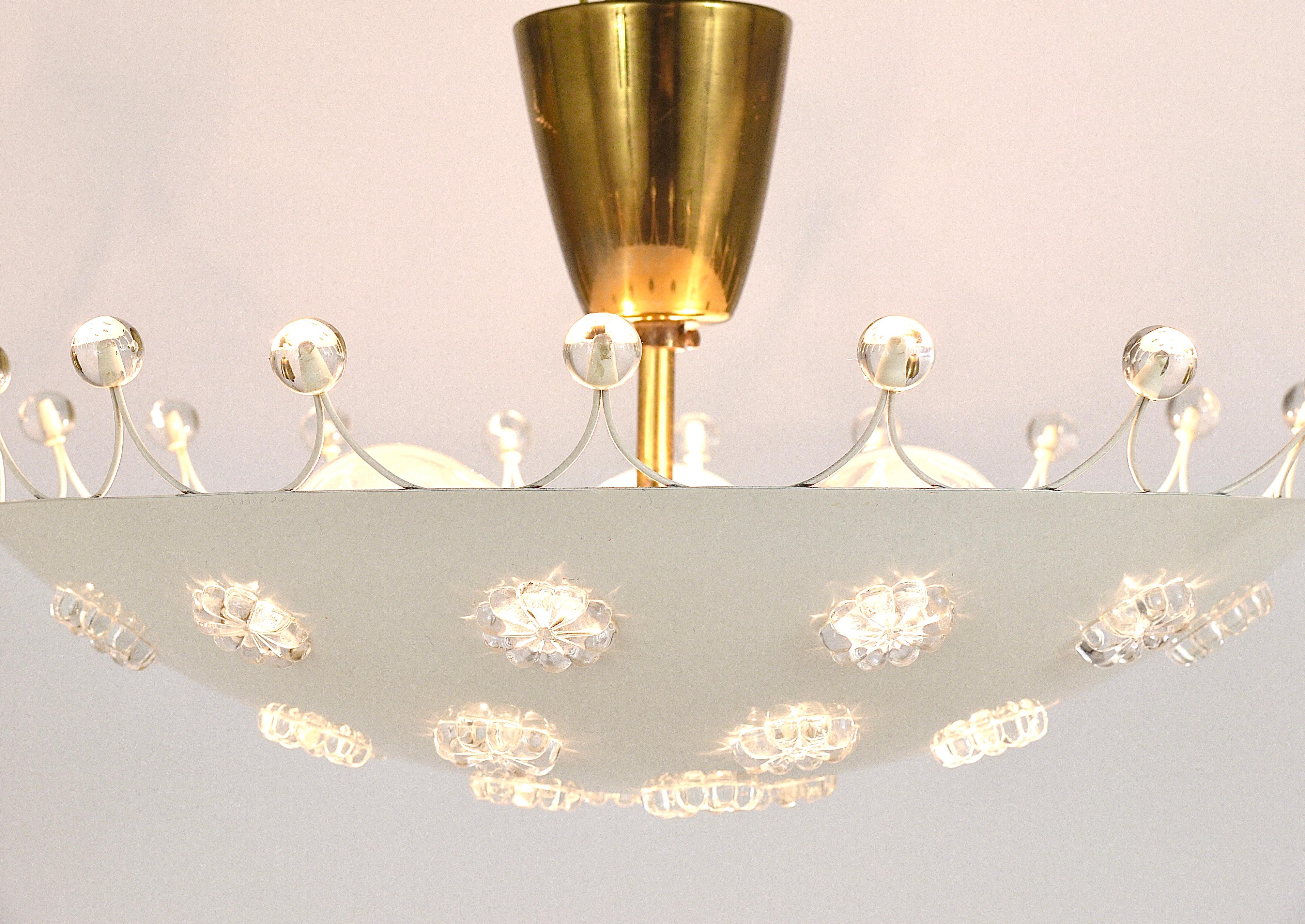 Austrian Emil Stejnar Midcentury Bowl Pendant Lamp, Flush Mount, Rupert Nikoll, Austria