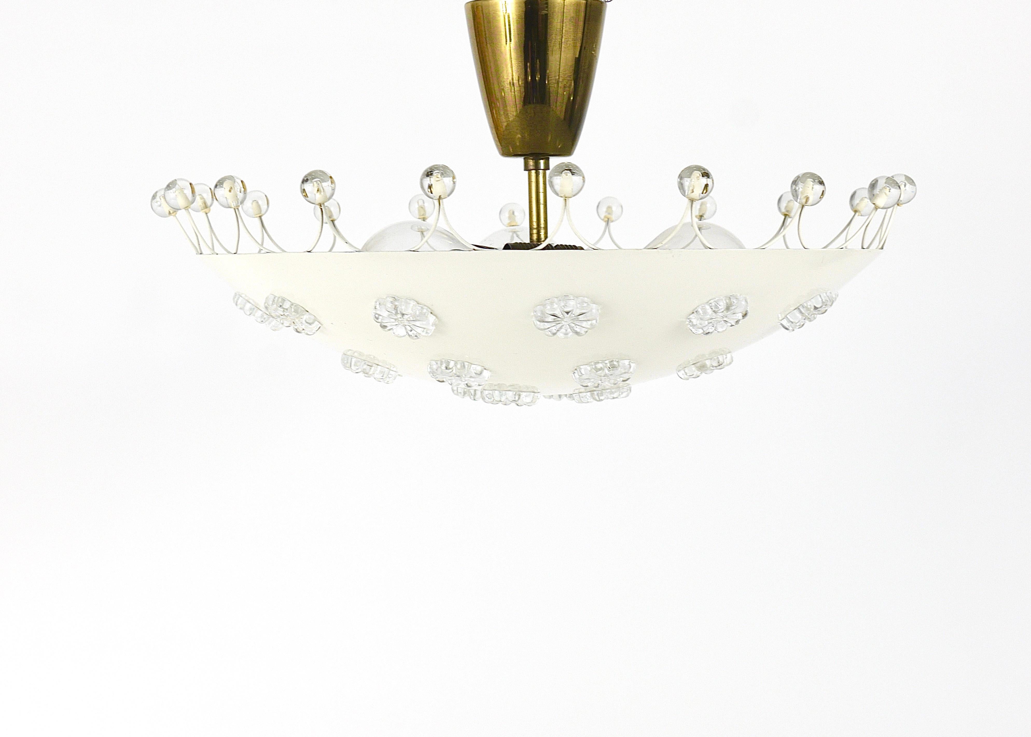 Emil Stejnar Midcentury Bowl Pendant Lamp, Flush Mount, Rupert Nikoll, Austria In Good Condition In Vienna, AT