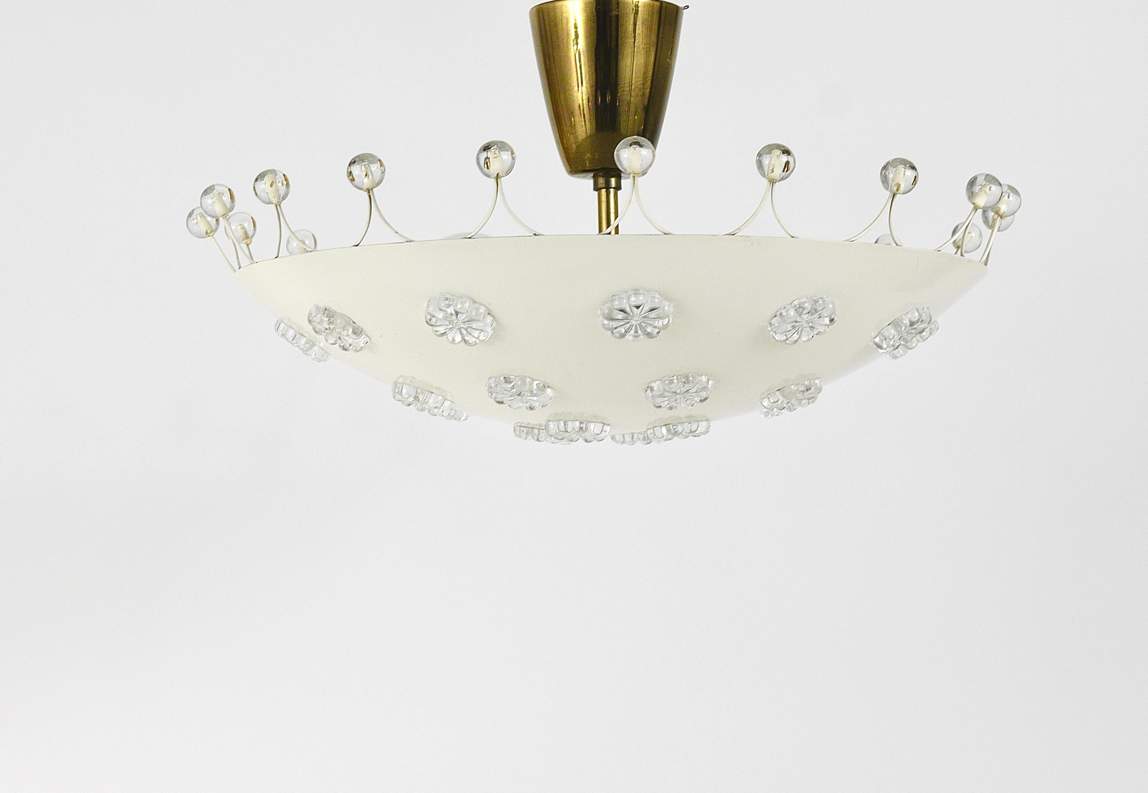 20th Century Emil Stejnar Midcentury Bowl Pendant Lamp, Flush Mount, Rupert Nikoll, Austria