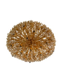 Lustre monumental en plaqué or 24 carats Emil Stejnar, Autriche, 1970