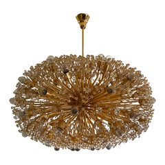 Emil Stejnar Monumental 24K Gold Plated Chandelier, Austria, 1970s