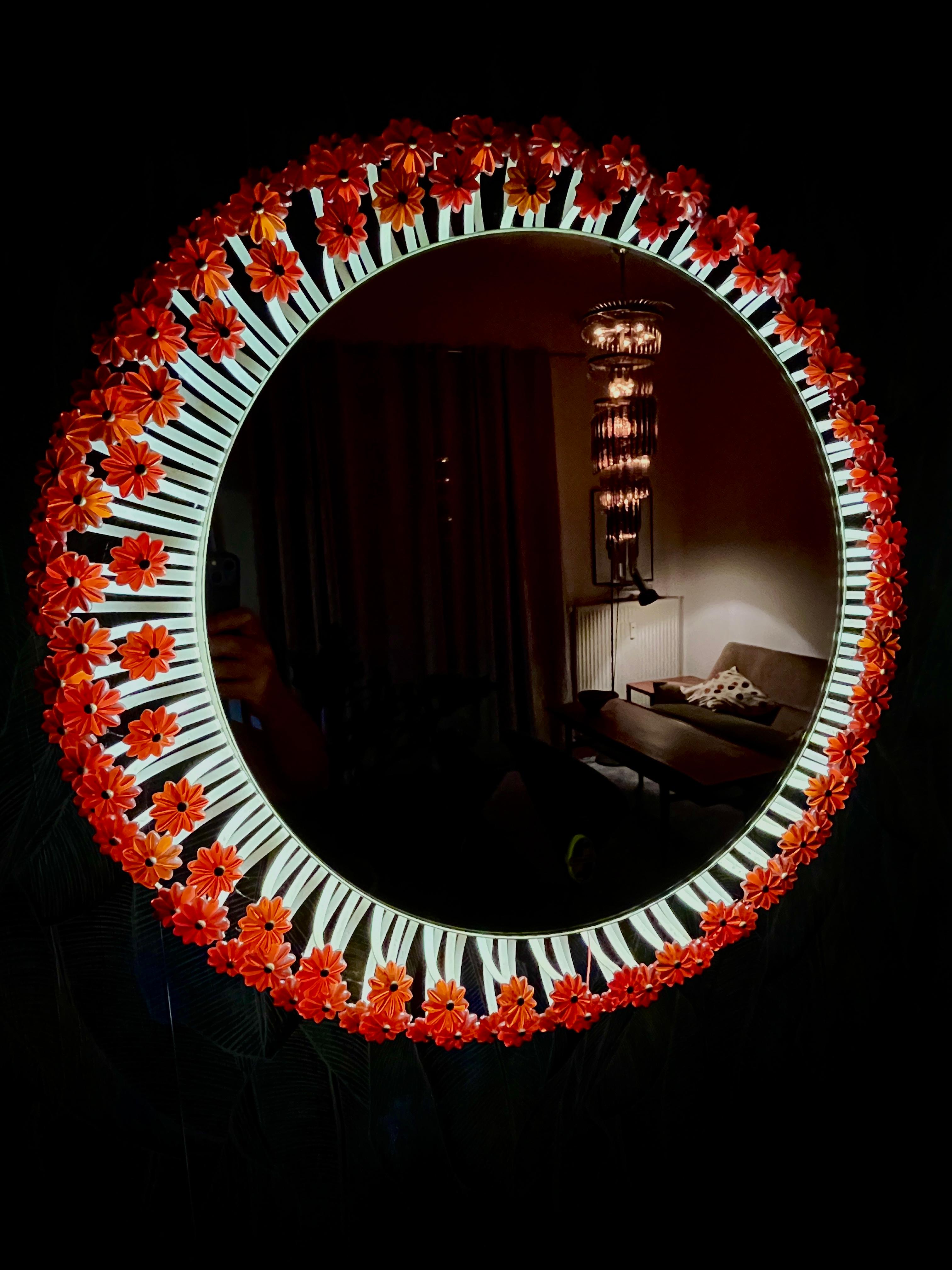 Specchio ovale retroilluminato Emil Stejnar del '50 in vendita 2