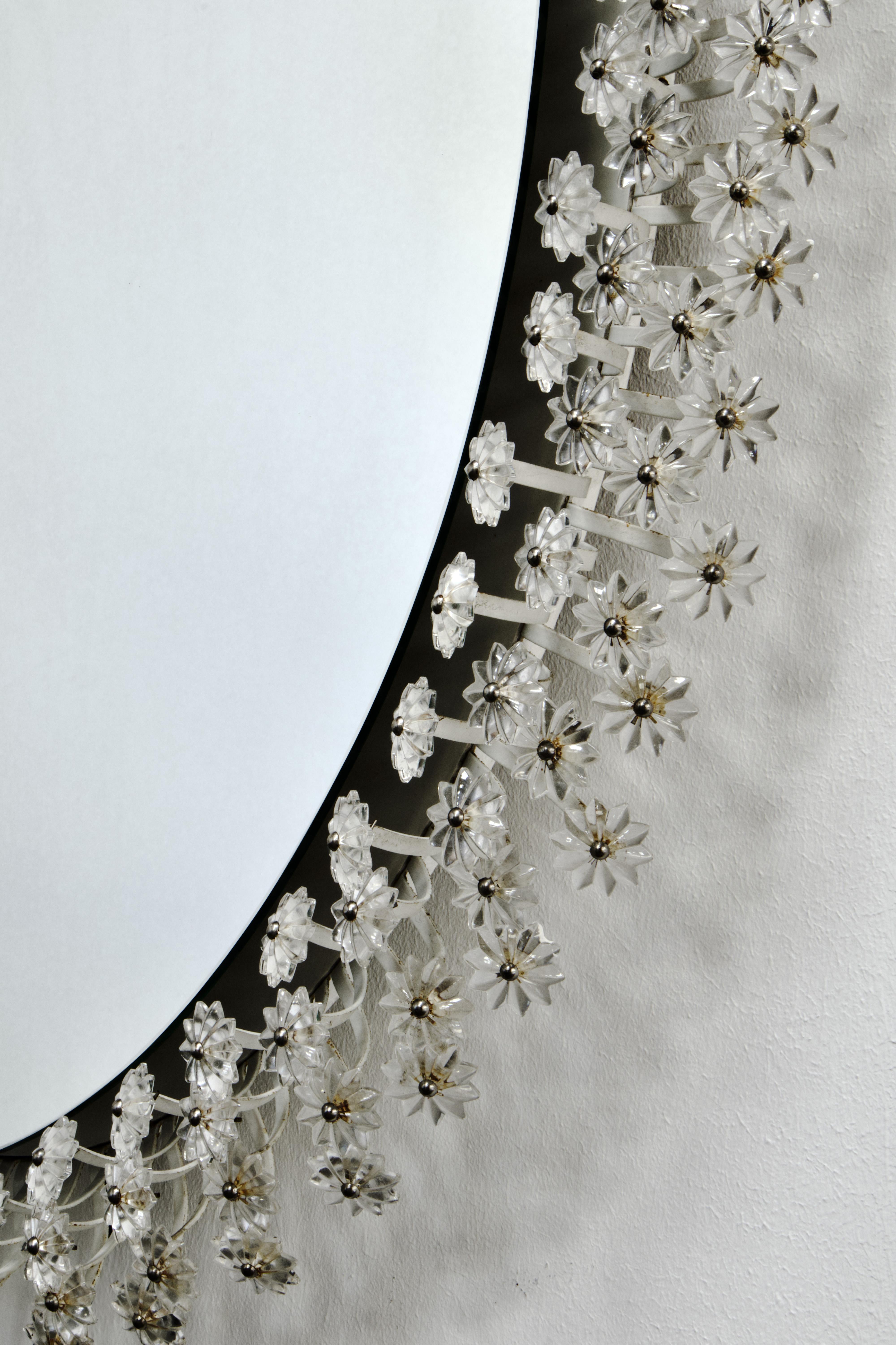 Metal Emil Stejnar Oval Wall Mirror with 200+ Backlit Austrian Crystals For Sale