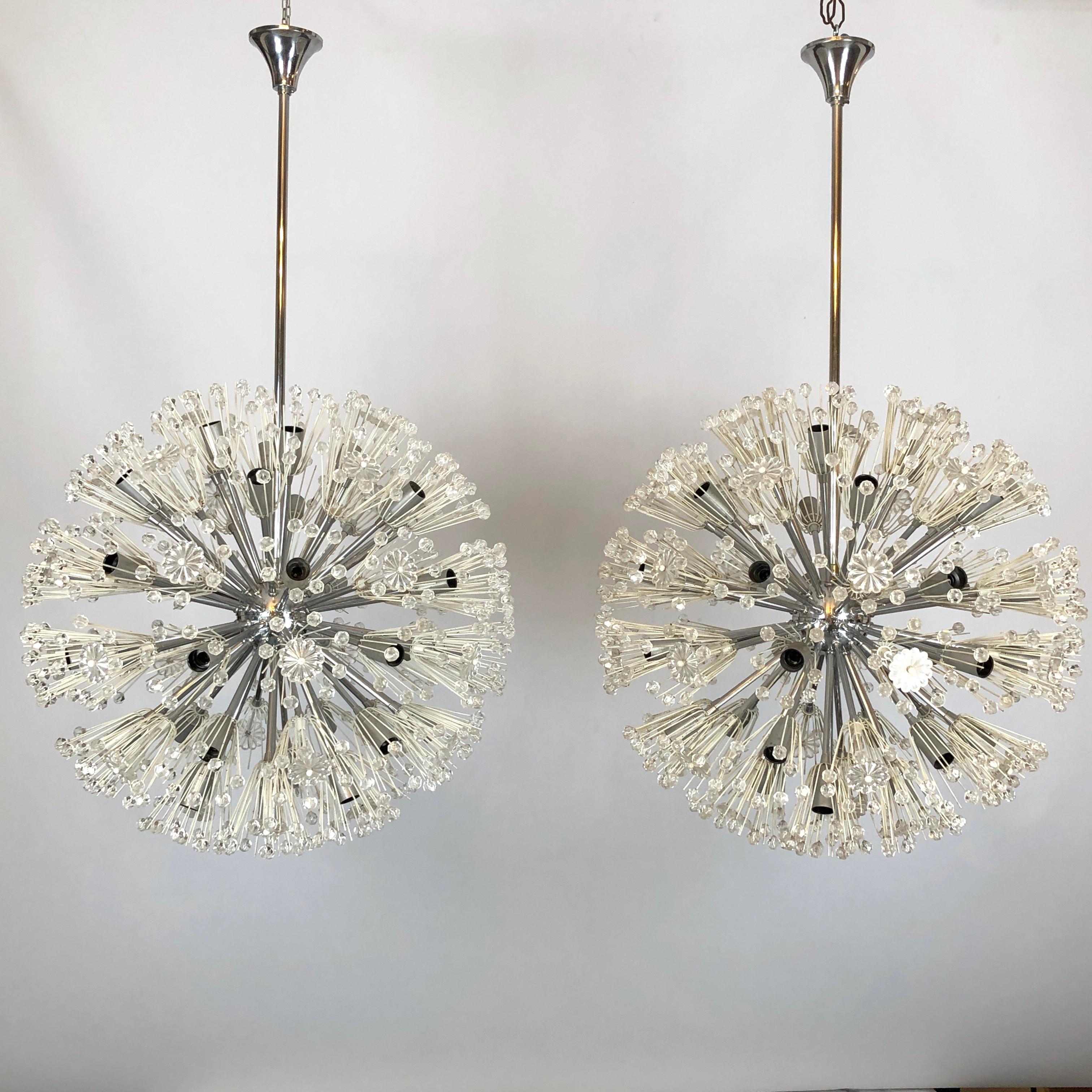 Late 20th Century Emil Stejnar, pair of XXL sputnik from 70s For Sale