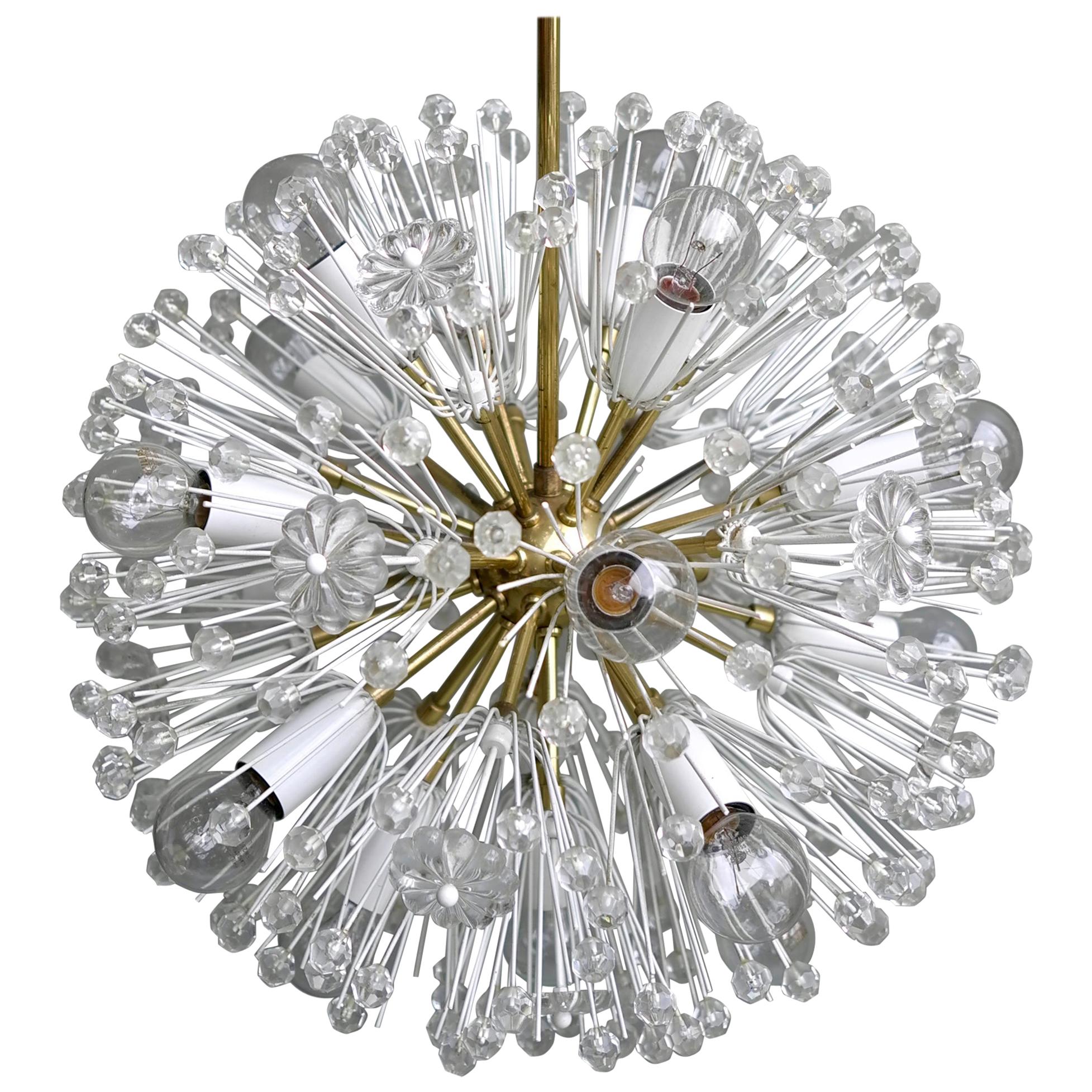 Emil Stejnar Snowflake Chandelier for Rupert Nikoll Vienna Austria, 1950s