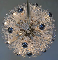 Emil Stejnar Starburst Brass and Glass Chandelier