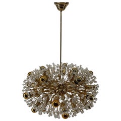 Emil Stejnar Starburst Chandelier Lamp Brass Glass 24K Gold, Austria, 1970