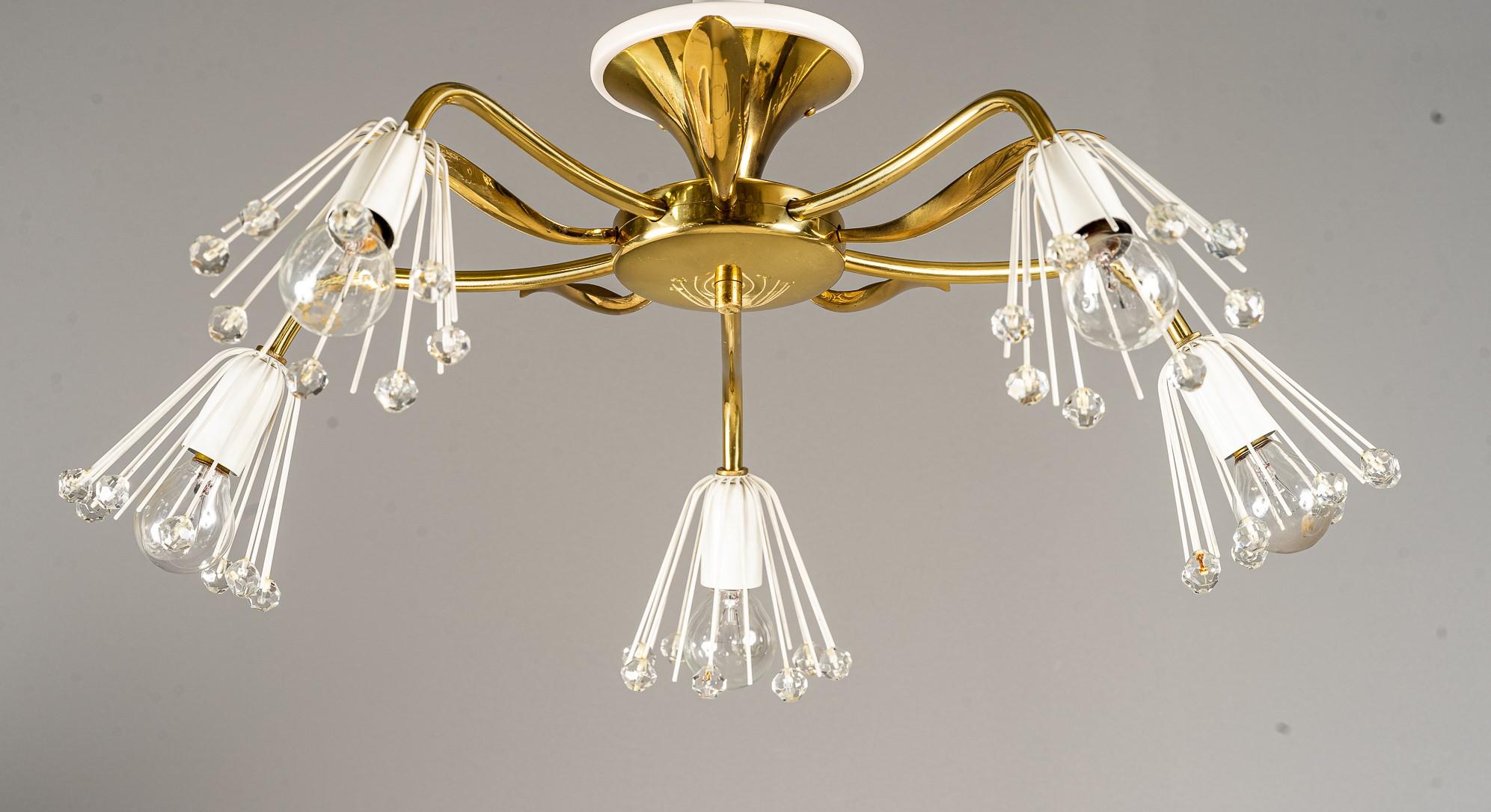 Mid-Century Modern Emil Steynar for Rupert Nikoll Chandelier Vienna Around 1950s