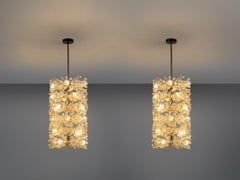 Große Kronleuchter aus Glas und Messing, Emil Stjenar für Rupert E. Nikoll