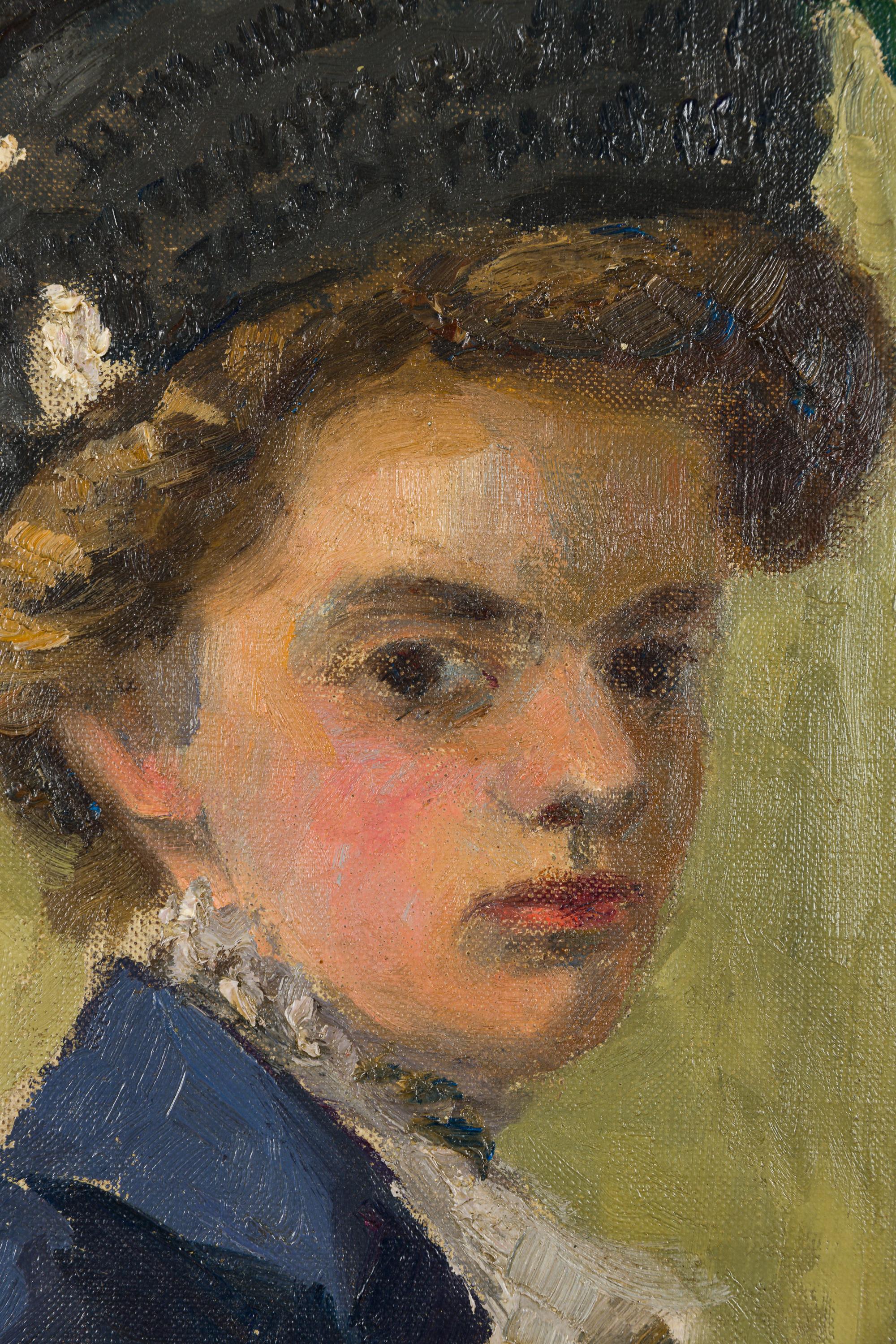Ritratto di una signora - Painting Moderno di Emil von Gerliczy
