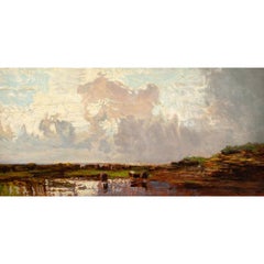 Emil von Varennes-Mondasse, Study Of A Thunderstorm, Oil Painting