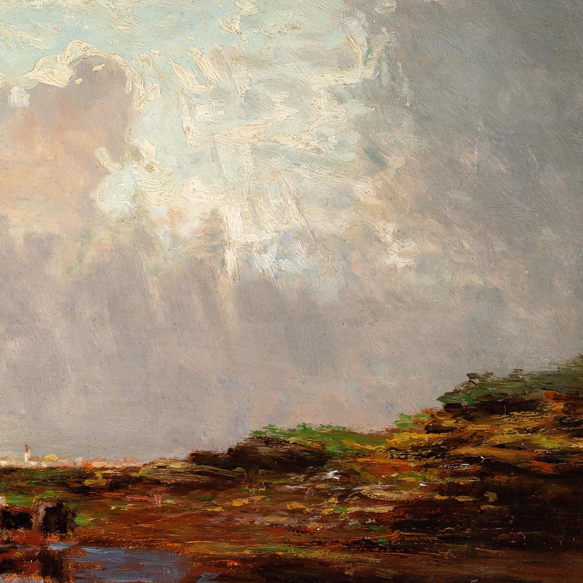 Emil von Varennes-Mondasse, Study Of A Thunderstorm, Oil Painting  6