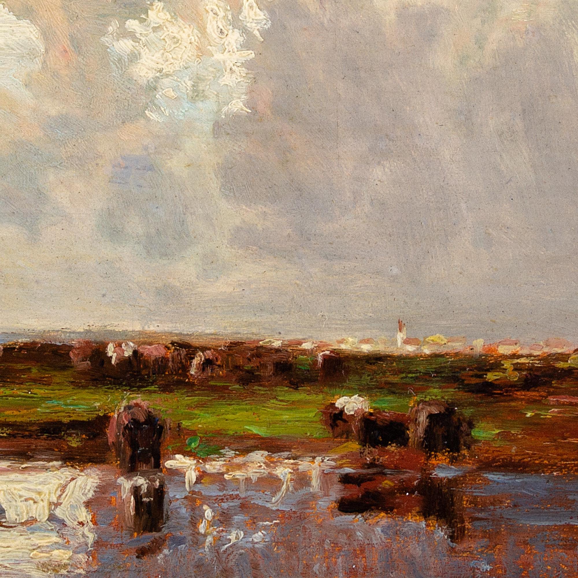 Emil von Varennes-Mondasse, Study Of A Thunderstorm, Oil Painting  7