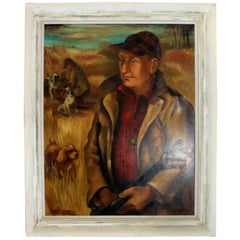 Emil Weddige Framed Signed Hunters Oil Painting