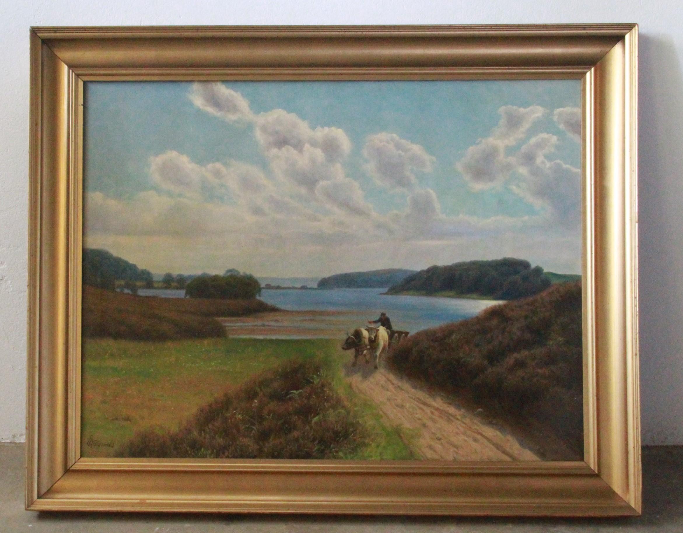 Emil Wennerwald, Denmark Oil on Canvas Landscape Painting For Sale 7